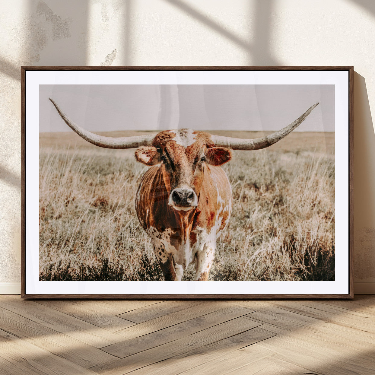 MGC-FP-36x24 - Wall Art Canvas Print Majestic Longhorn Graceful Strength in Every Curve Bold Spirit of the Wild
