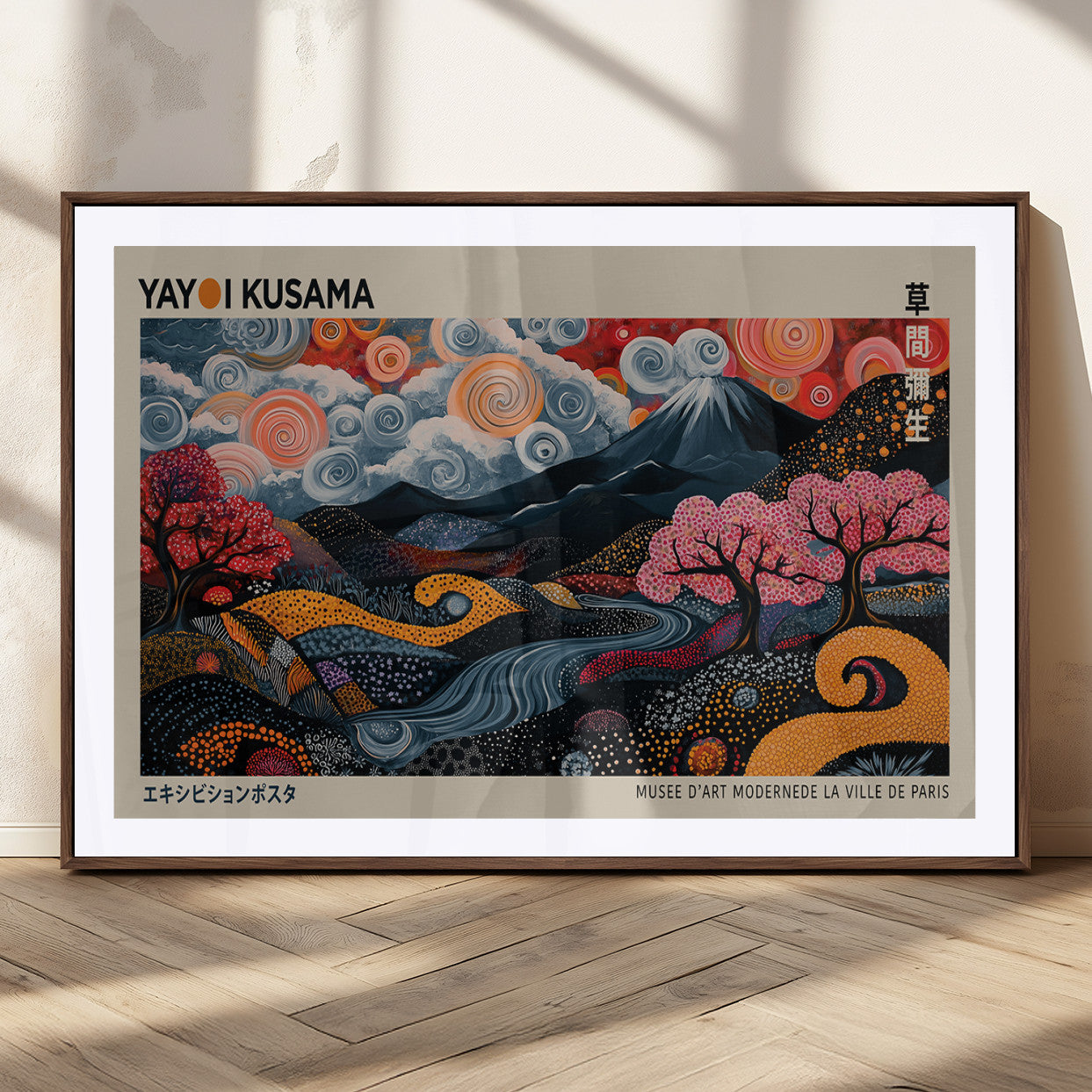 MGC-FP-36x24 - Modern Japanese Wall Art Print Yayoi Kusama Canvas