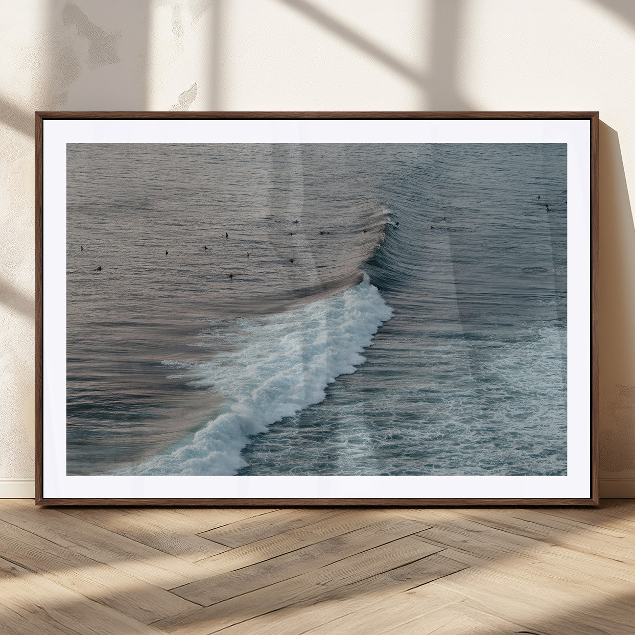 MGC-FP-36x24 - Ocean Waves Wall Art Canvas Print, Framed Coastal Serenity Art Picture Print, Surf Perfect Coastal Decor Artwork