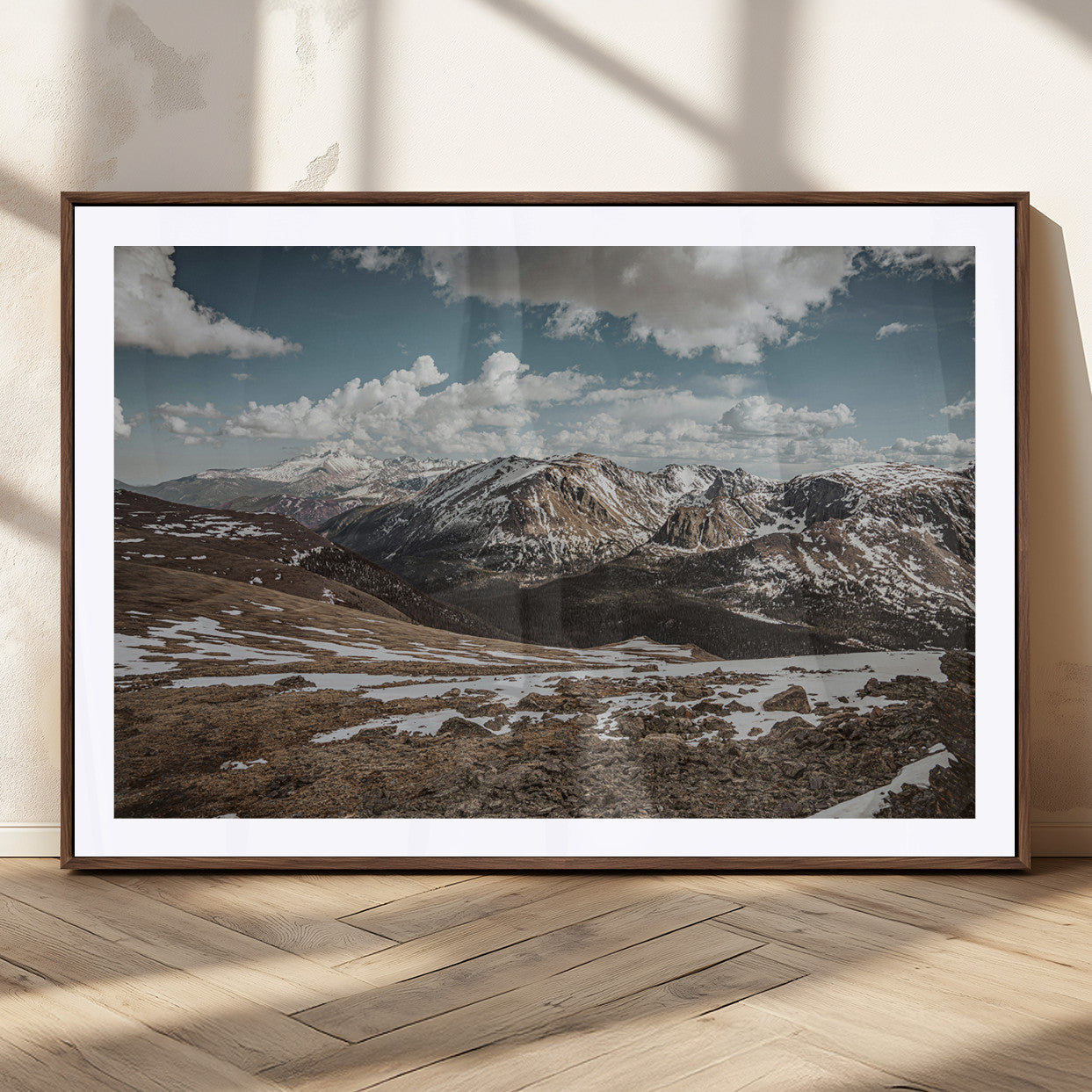 MGC-FP-36x24 - Mountain Landscape Wall Art Canvas Print, Framed Snowy Peaks Art Picture Print, Rugged Highlands Perfect Rustic Adventure Decor Artwork