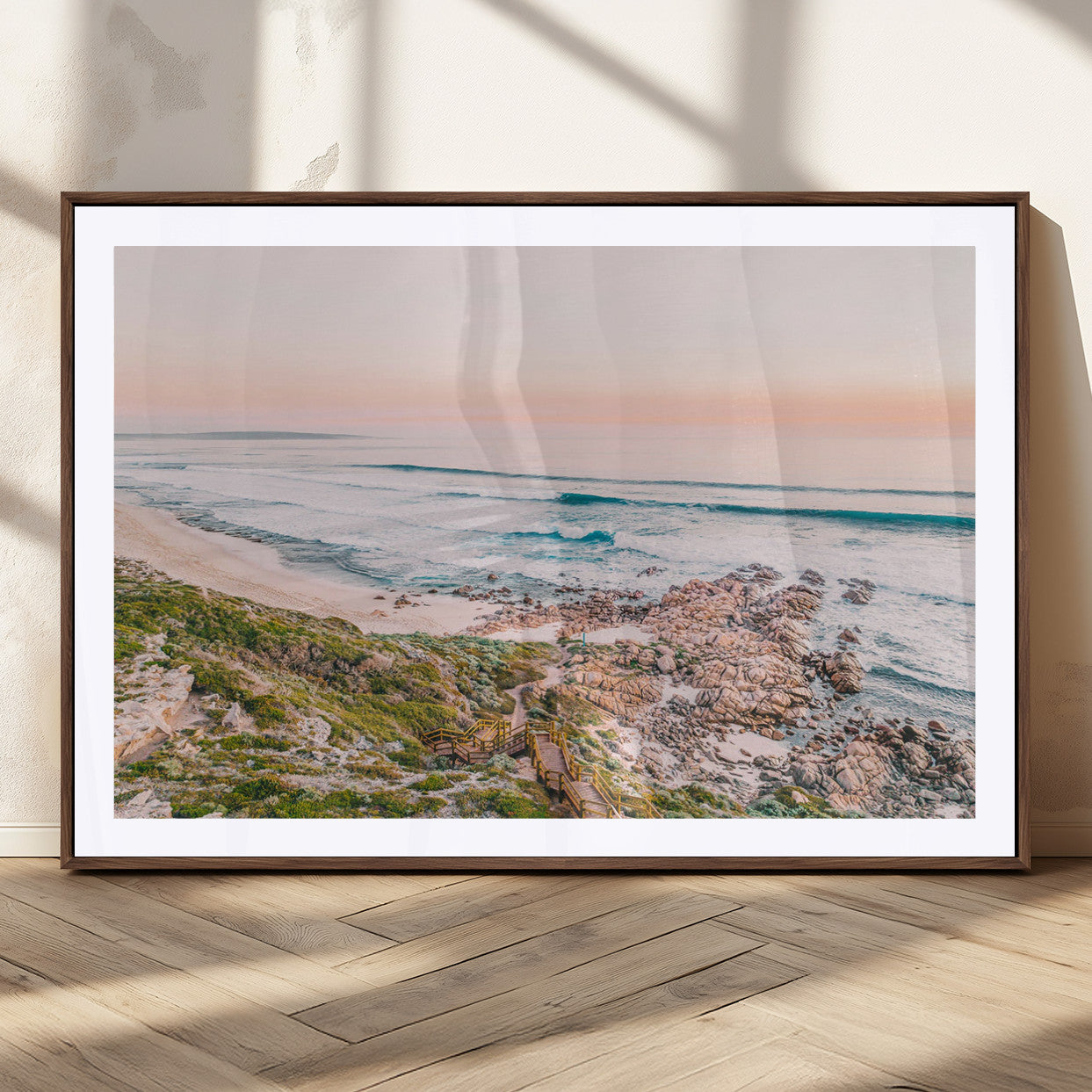 27332135-MGV-CV-36X24-Coastal Cliffside Canvas Wall Art Print, Ocean Shore Landscape Decor, Large Scenic Beach Canvas for Living Room or Office 1 Panel Wrapped Canvas