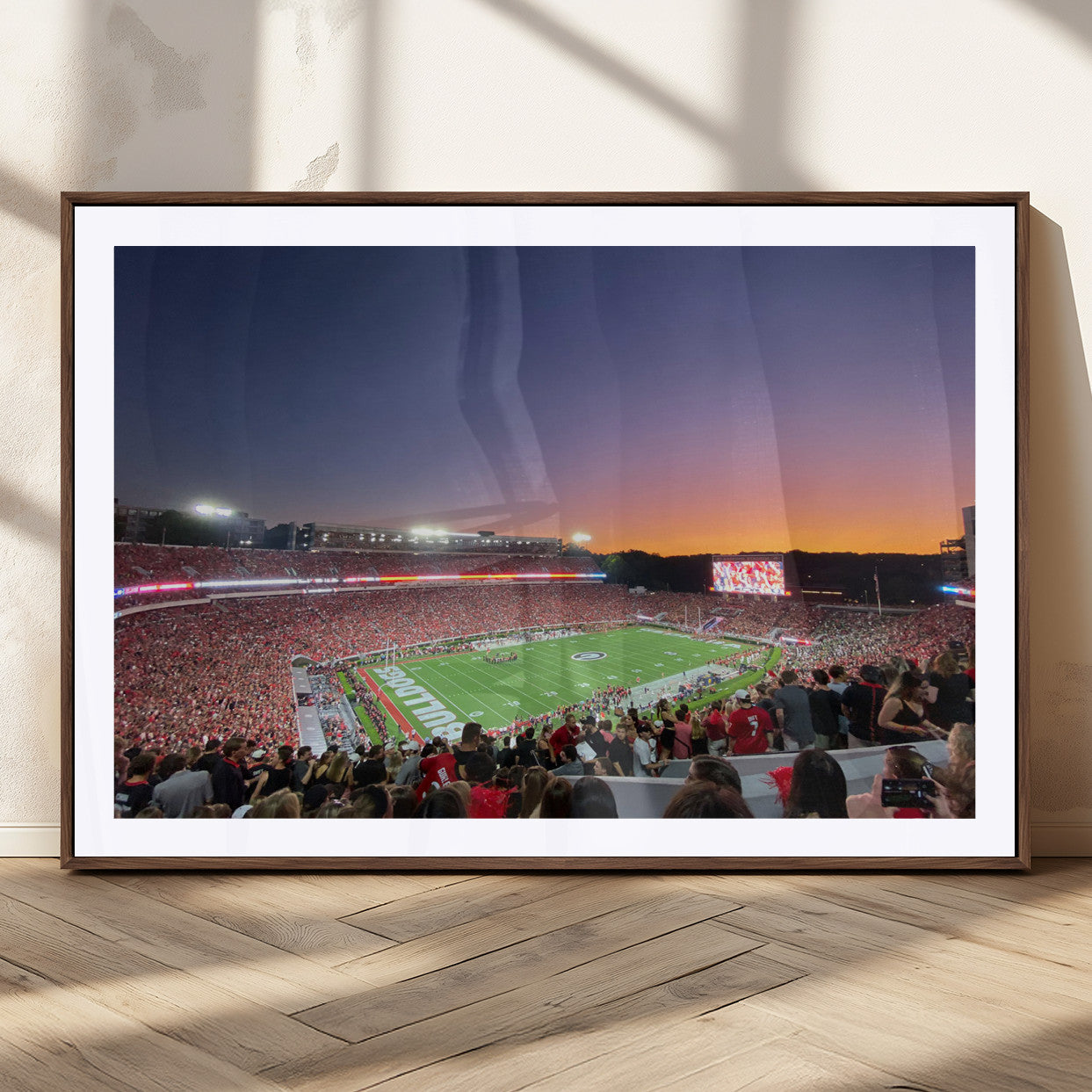 25139565-MGV-CV-36X24-Dooley Stadium Wall Art Print, Sports Arena Canvas Wall Art, Dooley Field at Sanford Stadium Canvas Print, Modern Athletic Field Art Printing