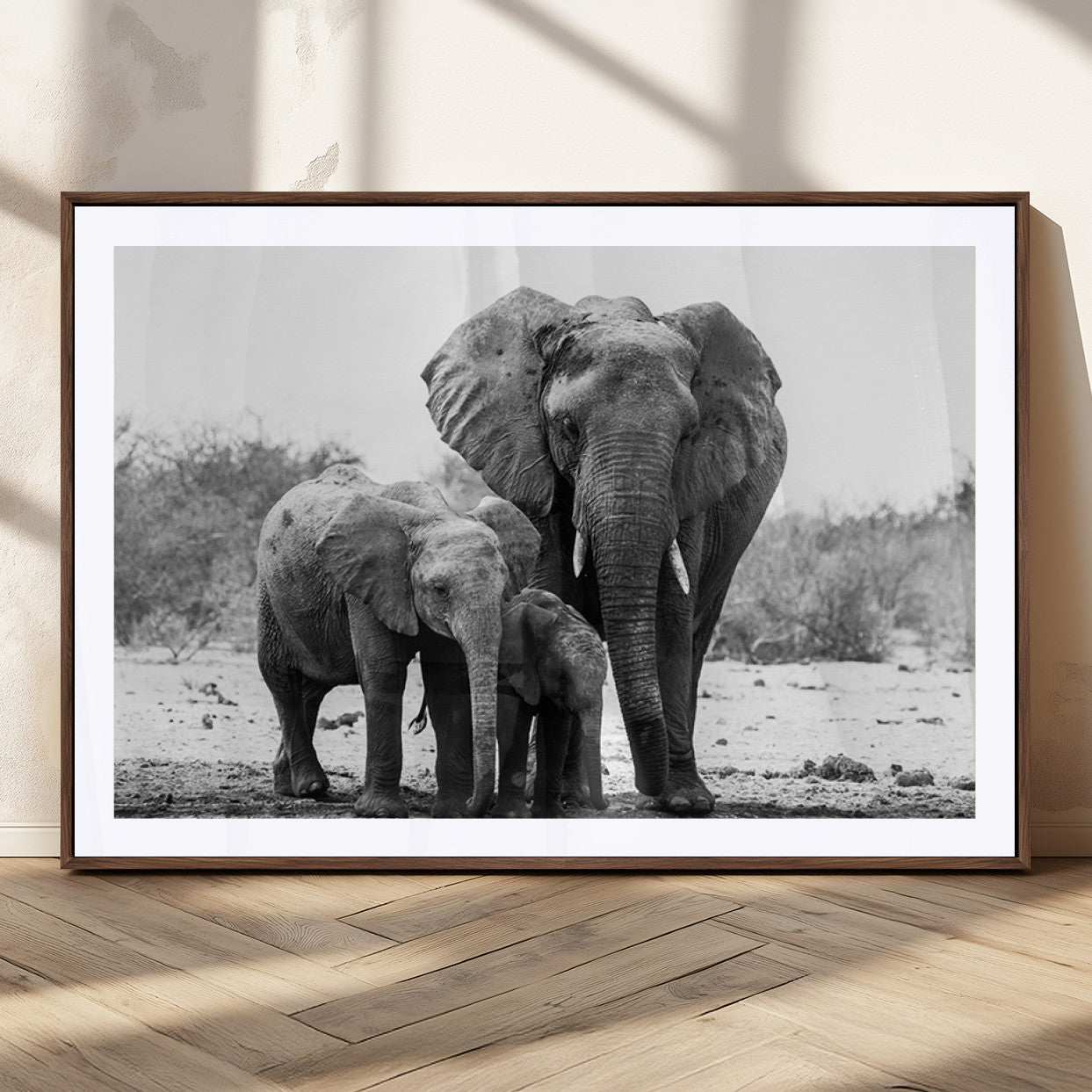 MGC-FP-36x24 - Elephant Family Africa Wall Art Canvas Print