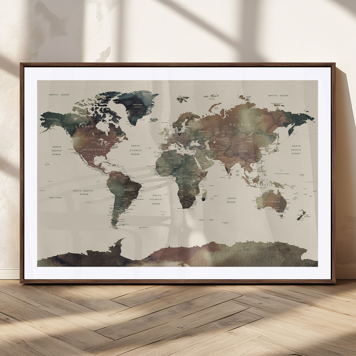 MGC-FP-36x24 - World Map Wall Art Canvas Print for Home and Office Decor