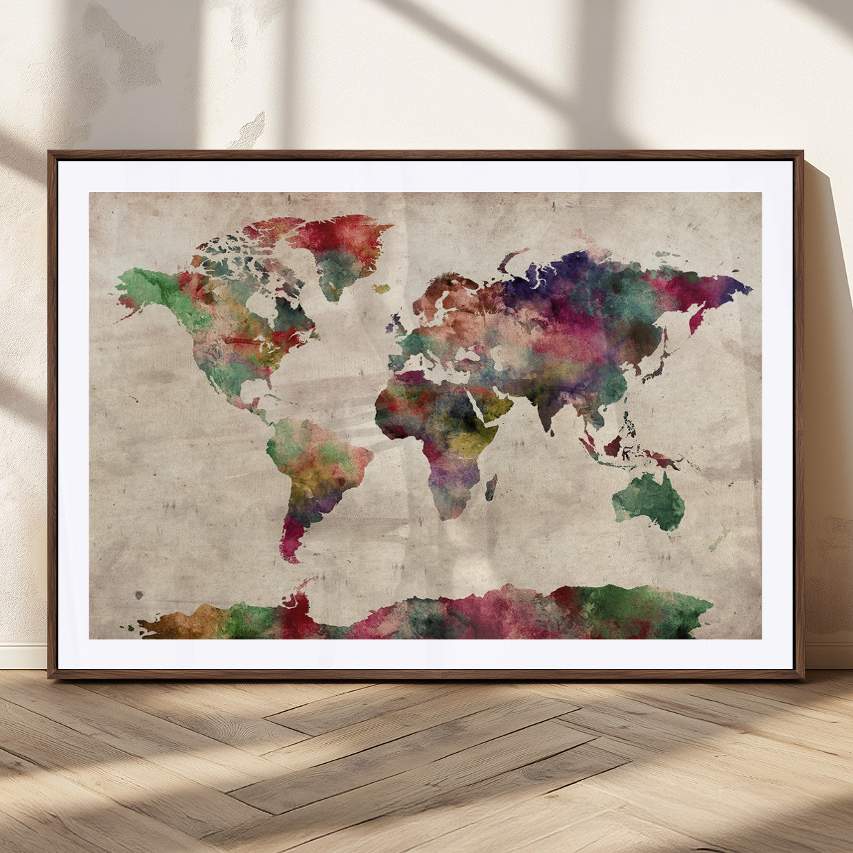 MGC-FP-36x24 - World Map Wall Art Canvas Print for Home and Office Decor