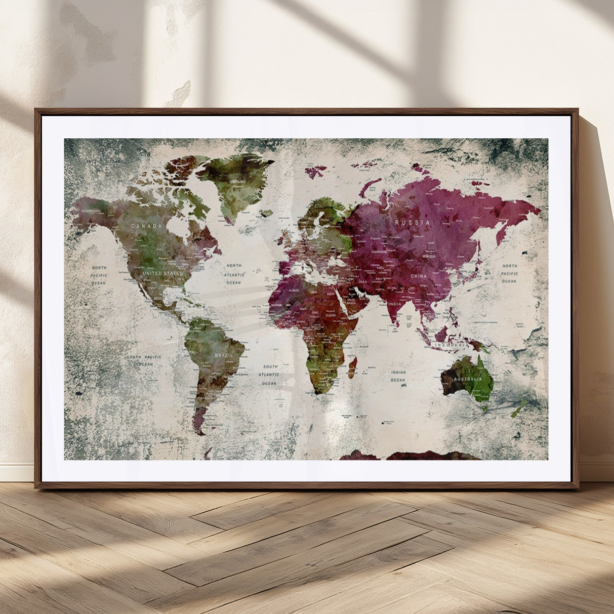 MGC-FP-36x24 - World Map Wall Art Canvas Print for Home and Office Decor
