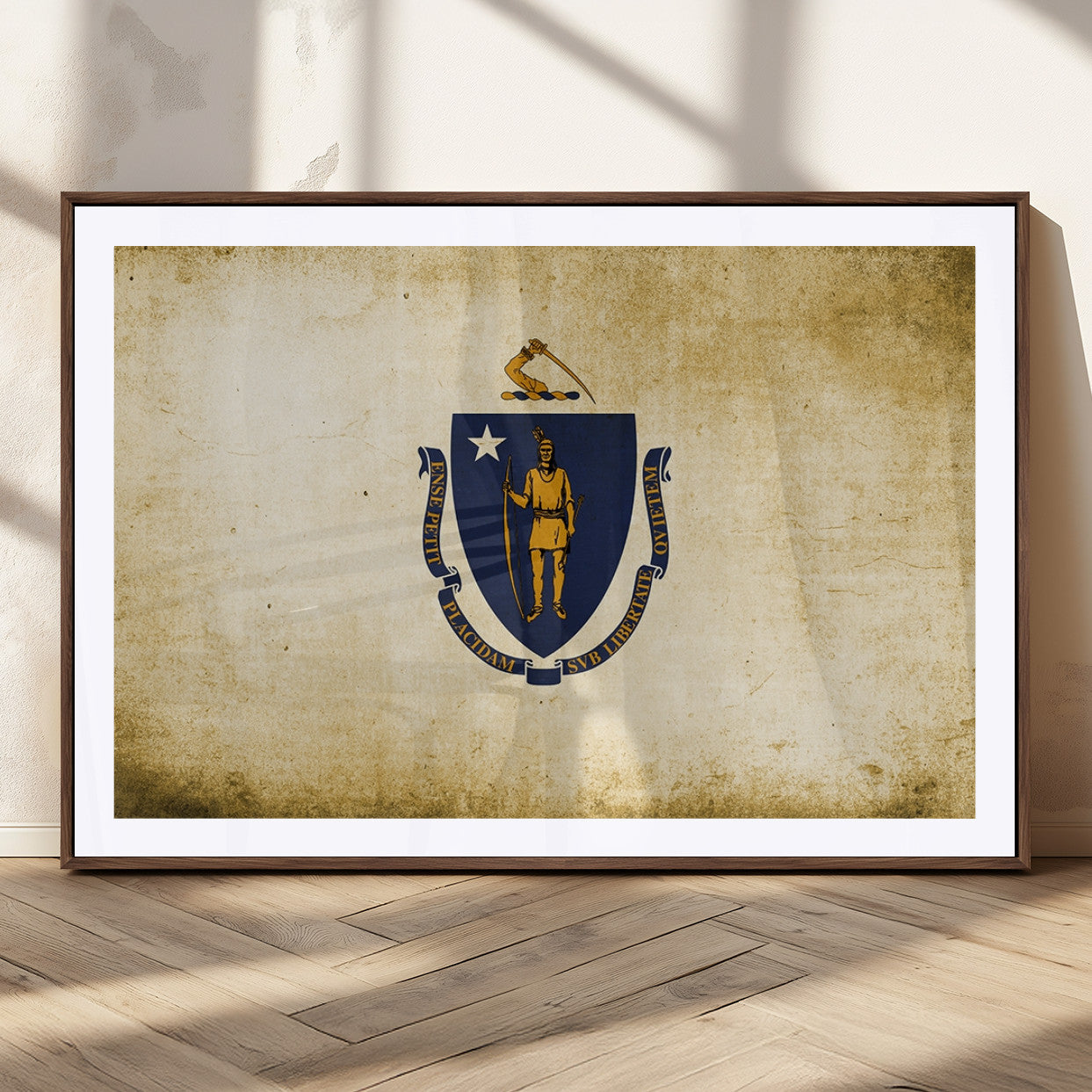 MGC-FP-36x24 - Massachusetts Flag Wall Art Canvas Print