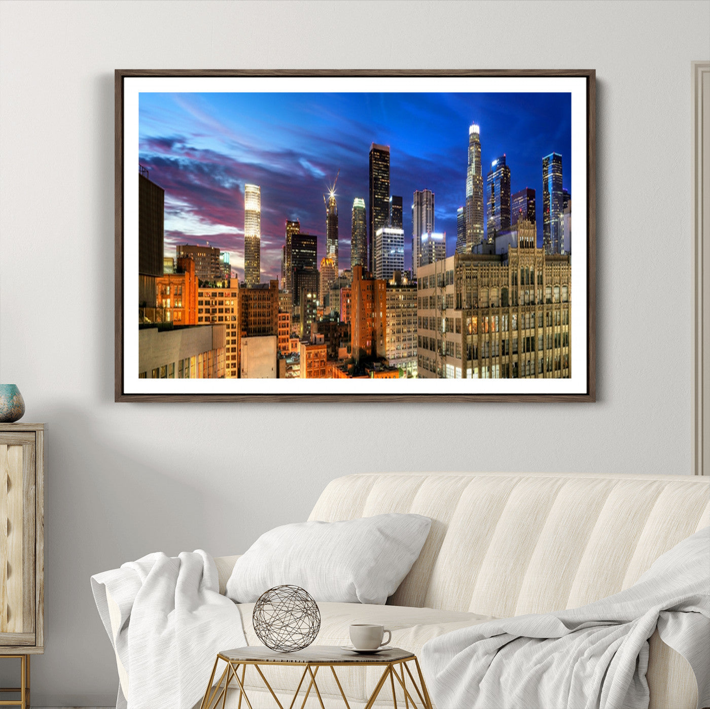 39051-MGC-FP-36x24_Walnut-Los Angeles Night Wall Art Canvas Print