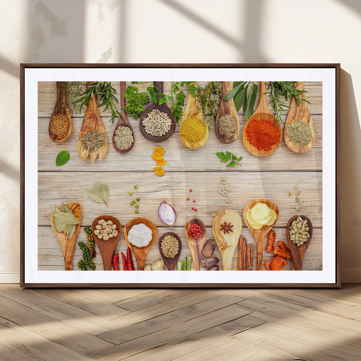 MGC-FP-36x24 - Kitchen Spice on the Table Wall Art, Kitchen Spice Wall Art Canvas Print