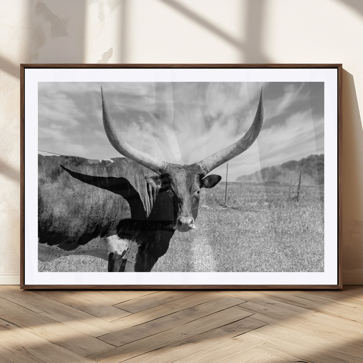MGC-FP-36x24 - Cattle Wall Art Longhorn Cow Canvas Print