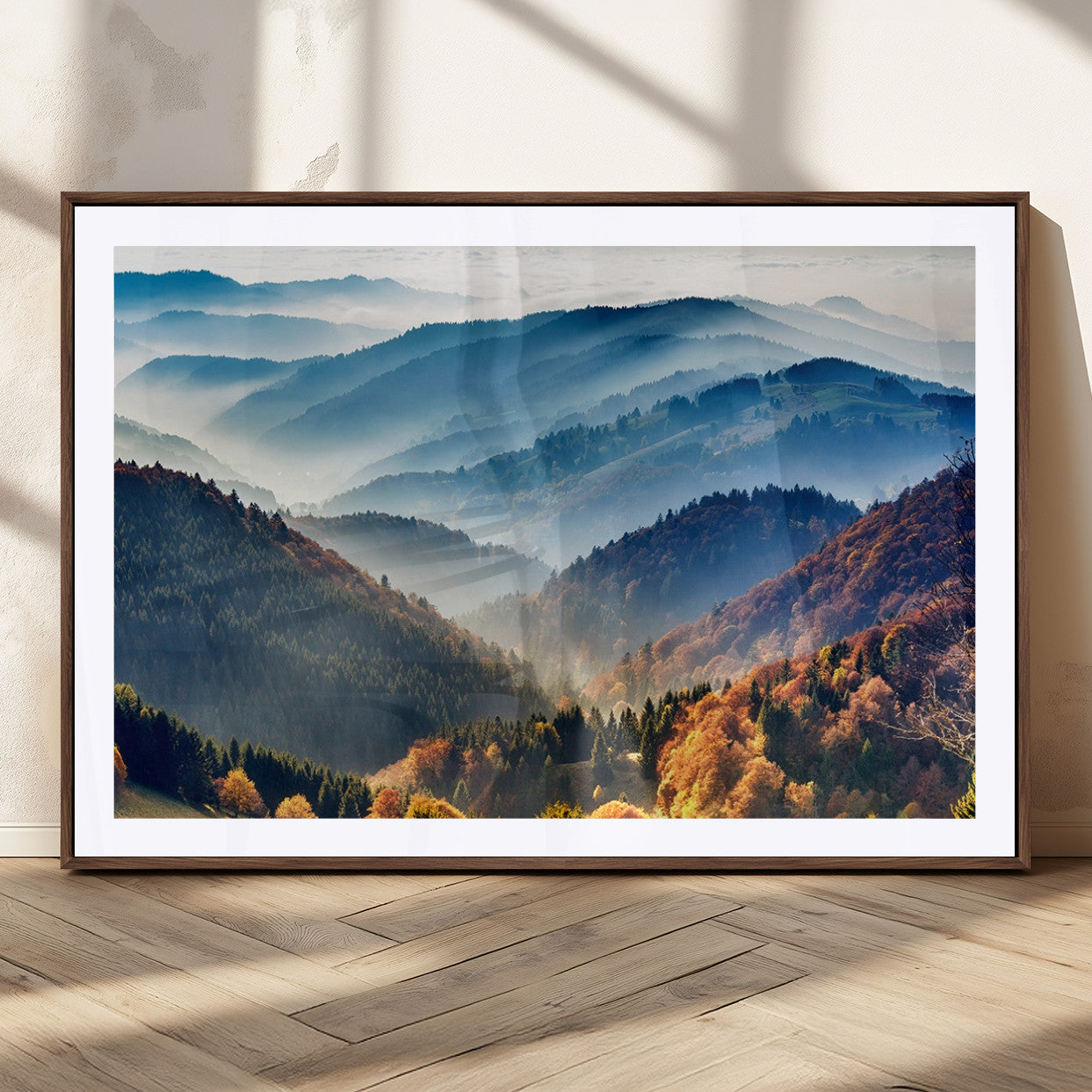 MGC-FP-36x24 - Mountains Forest Autumn Wall Art Canvas Print