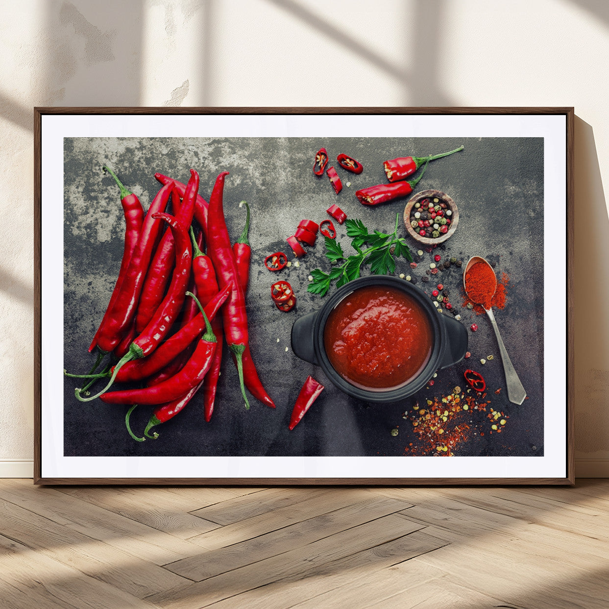 MGC-FP-36x24 - Red Pepper Kitchen and Restaurant Wall Wall Art, Red Pepper Kitchen Wall Decor Canvas Print