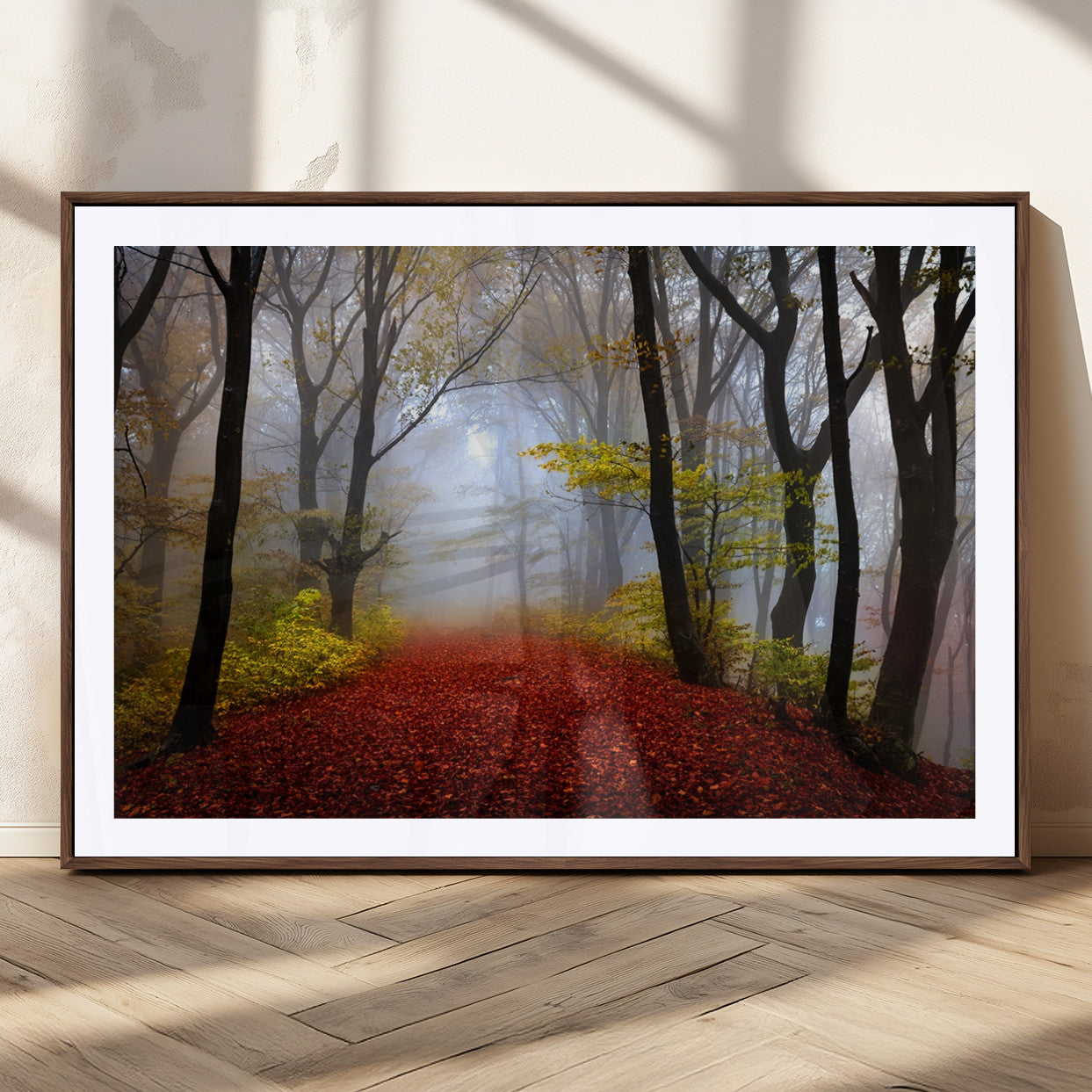 MGC-FP-36x24 - Foggy Forest Wall Art Landscape Canvas Print