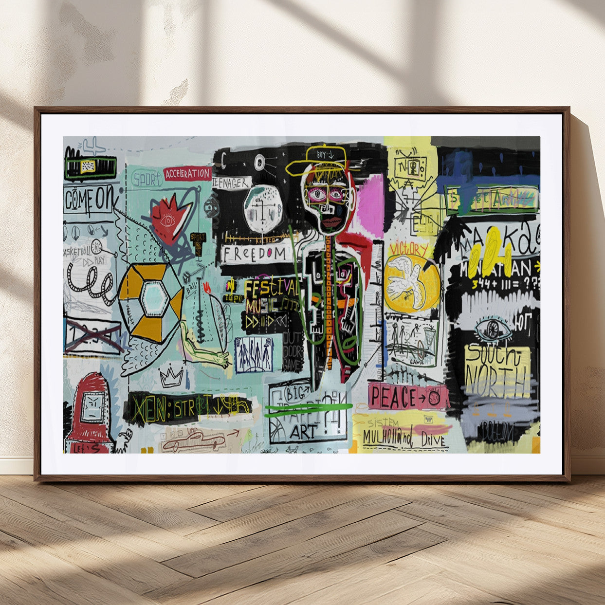 MGC-FP-36x24 - Abstract Graffiti Canvas Street Art-Inspired Graffiti Triptych Canvas – Modern Abstract Wall Art for