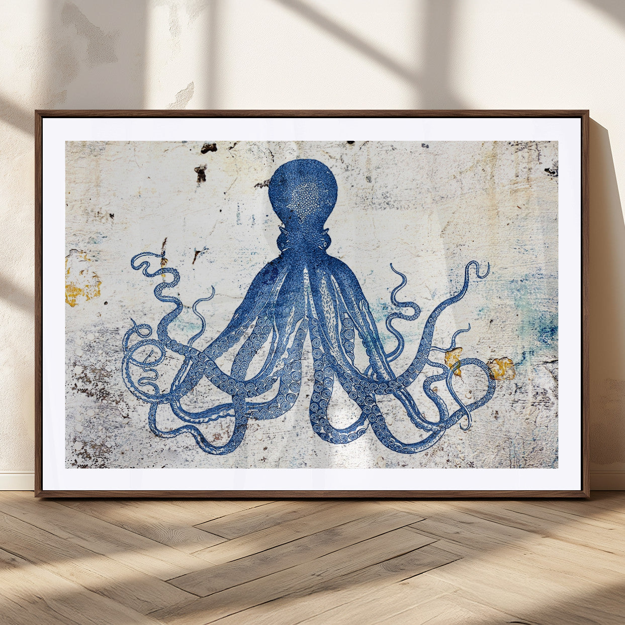 MGC-FP-36x24 - Octopus Canvas Wall Art | Coastal Marine Life Artwork for Living Room, Bedroom, or Office |