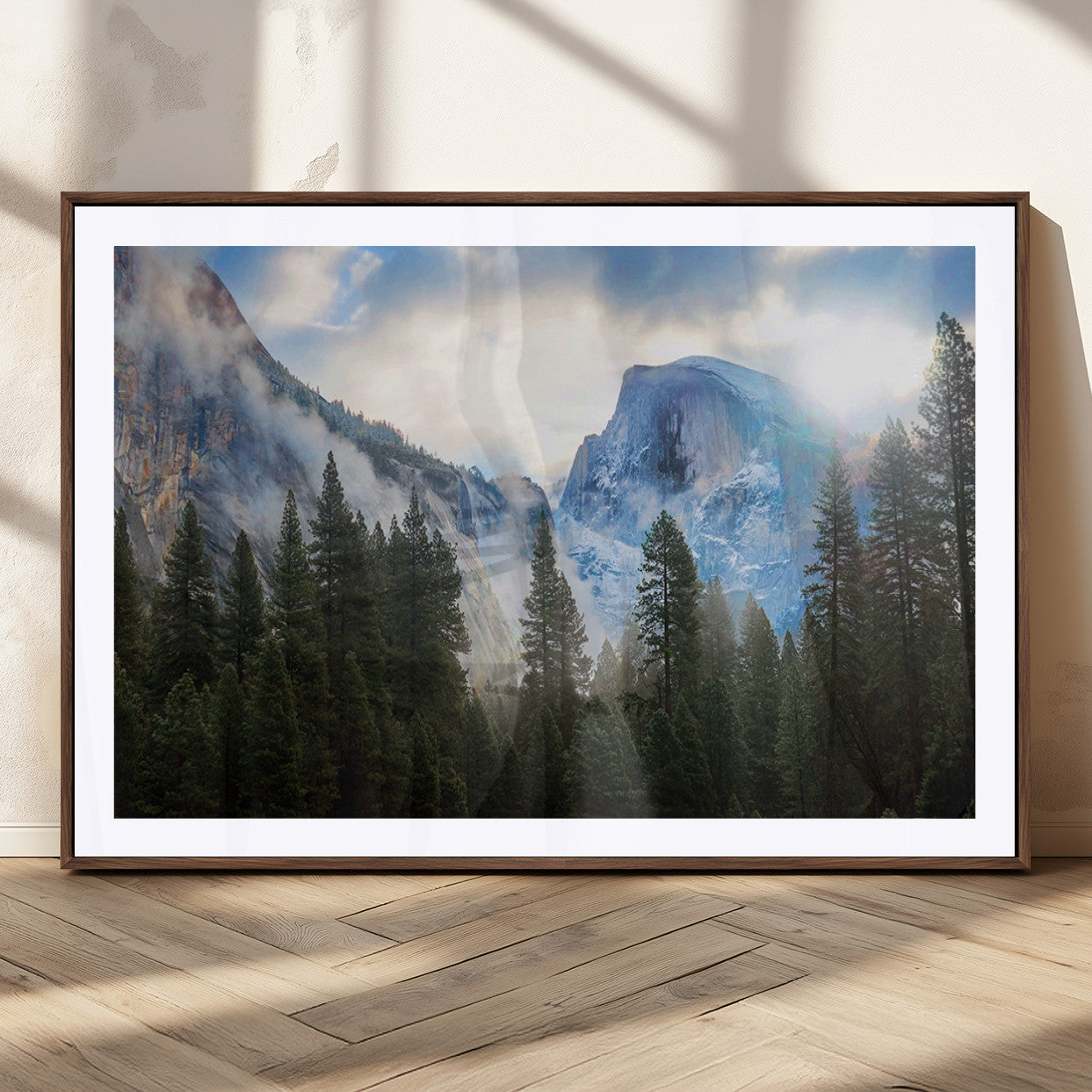 44943-MGC-FP-36x24_Walnut-Half Dome Yosemite Calinia Wall Art Canvas Print El Capitan