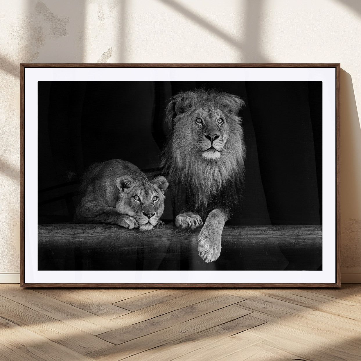 MGC-FP-36x24 - Lion Family Wall Art Canvas Print