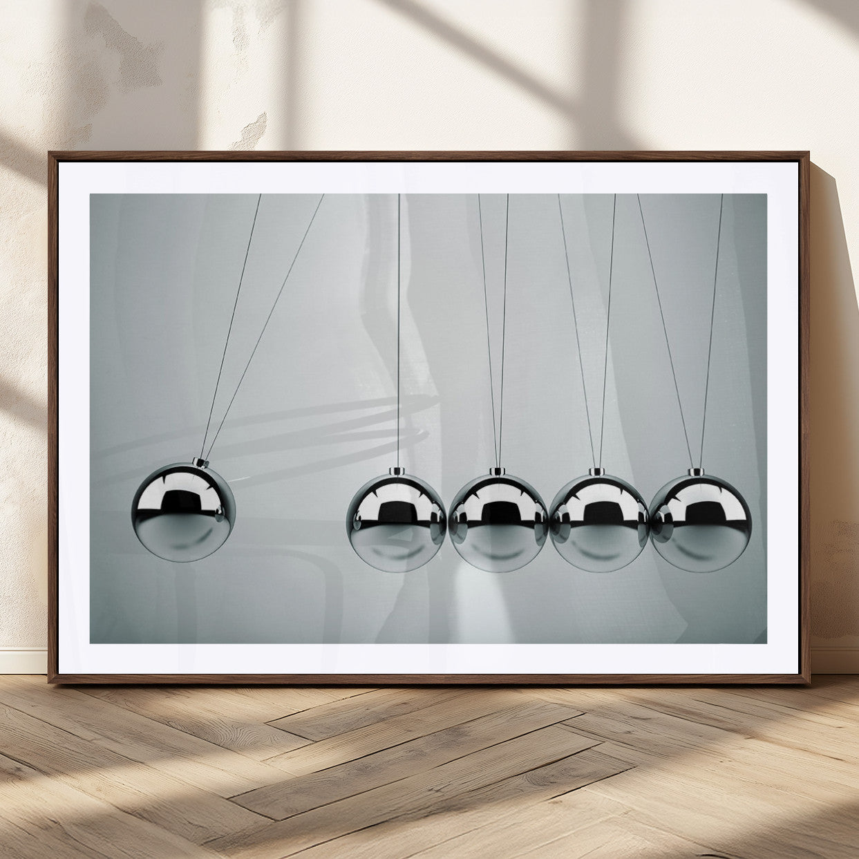 MGC-FP-36x24 - Newton's Cradle Wall Art Canvas Print, Framed Newton Cradle Wall Art
