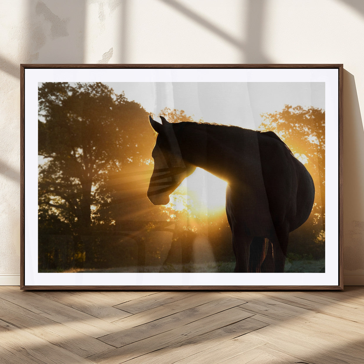 MGC-FP-36x24 - Horse at Sunset Wall Art Animal Canvas Print