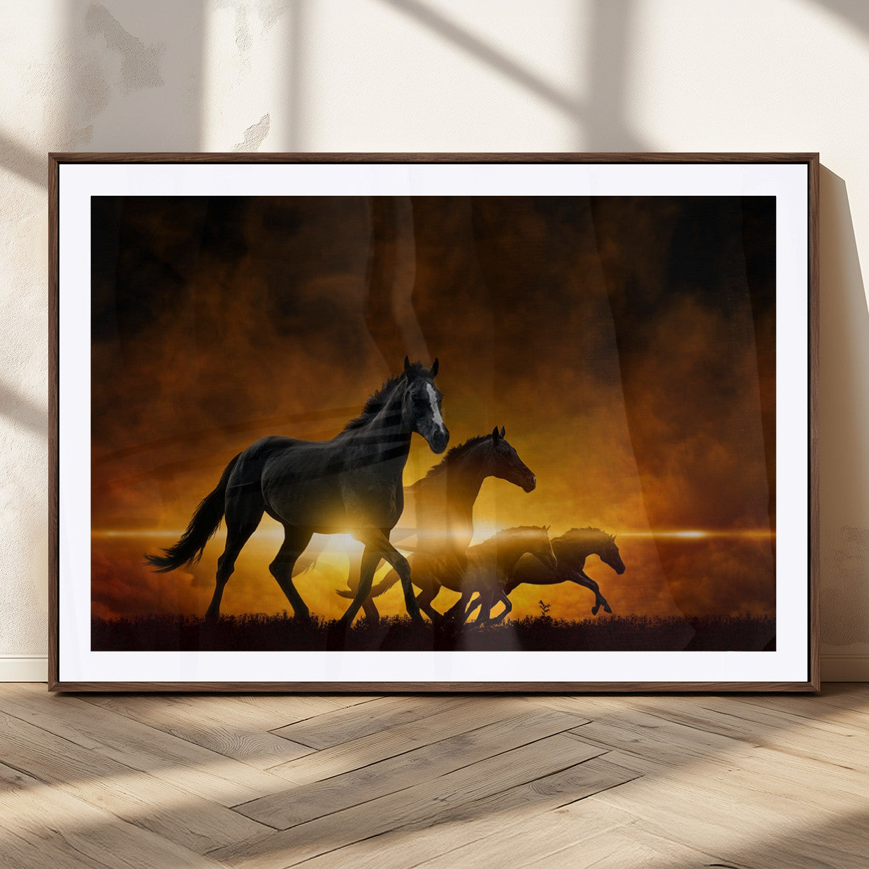 MGC-FP-36x24 - Horse Wall Art Canvas Print, Multi Panel Animal Canvas Print