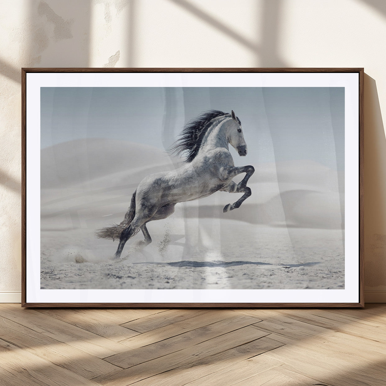 MGC-FP-36x24 - Prancing Horse on Dessert Large Wall Art Animal Canvas Print
