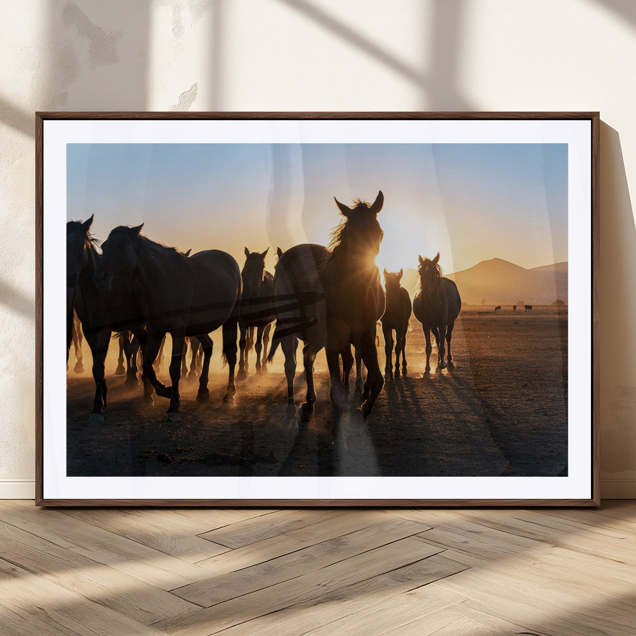 MGC-FP-36x24 - Horse Herd Wall Art Animal Canvas Print