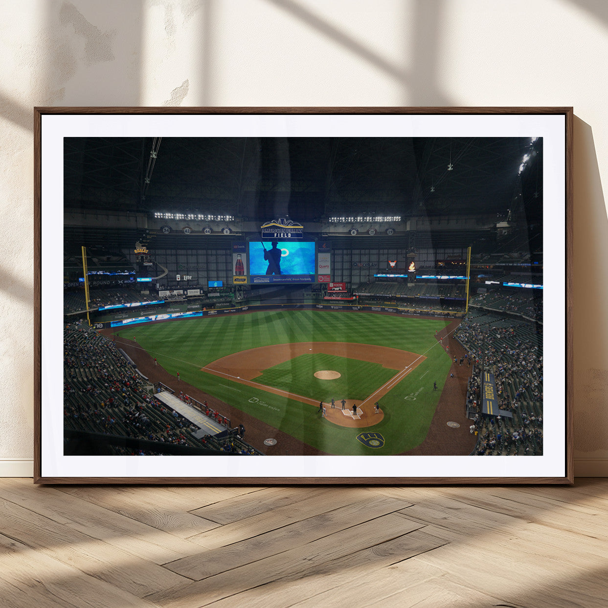 MGC-FP-36x24 - Milwaukee Brewers Baseball Art Print - American Family Field Stadium Wall Art Canvas Print