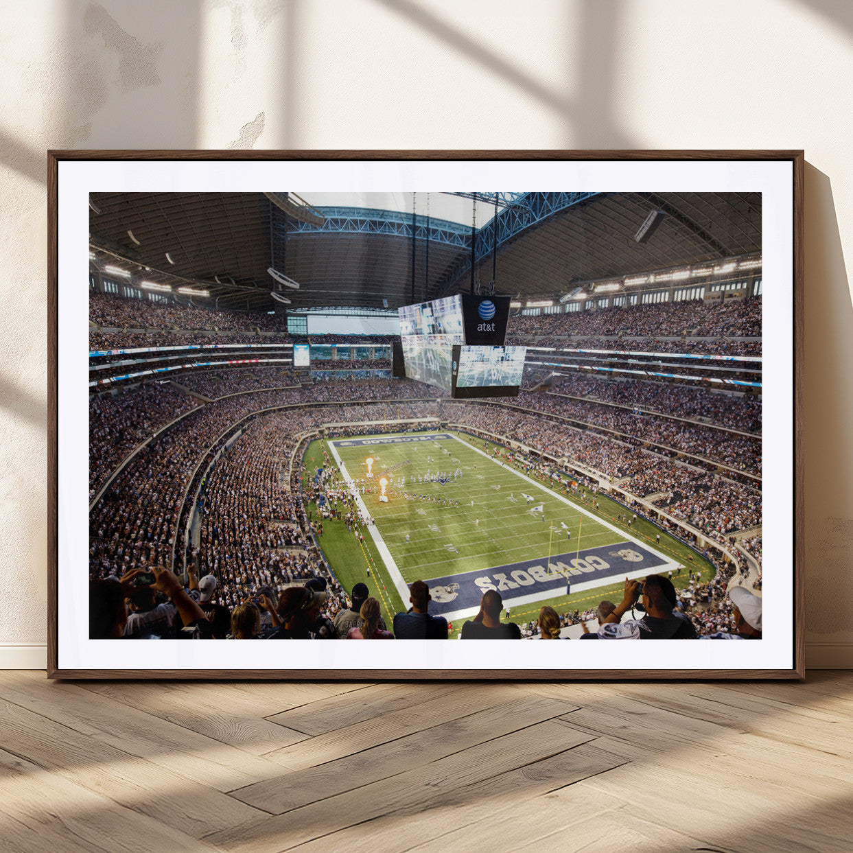 MGC-FP-36x24 - Dallas Cowboys Football Team Print - Arlington AT&T Stadium Wall Art Canvas Print