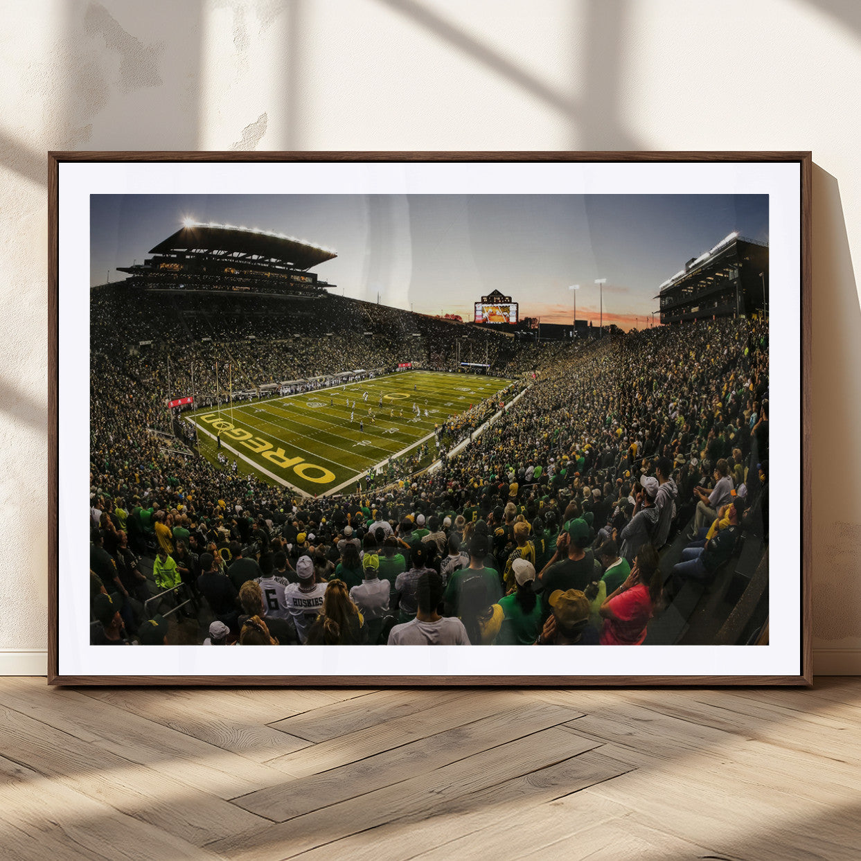 MGC-FP-36x24 - Oregon Stadium Canvas Wall Art - Captivating Game Day Scene at Autzen Stadium, Oregon Ducks Football