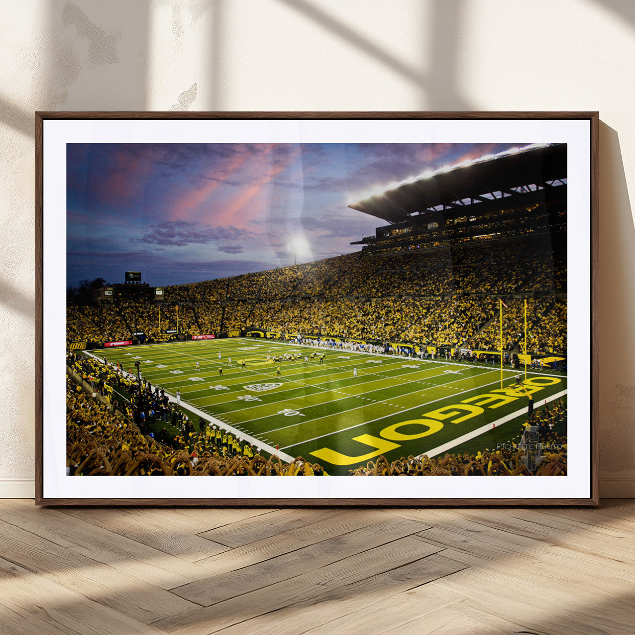 MGC-FP-36x24 - University of Oregon Ducks Football Team Print - Eugene Autzen Stadium Wall Art Canvas Print
