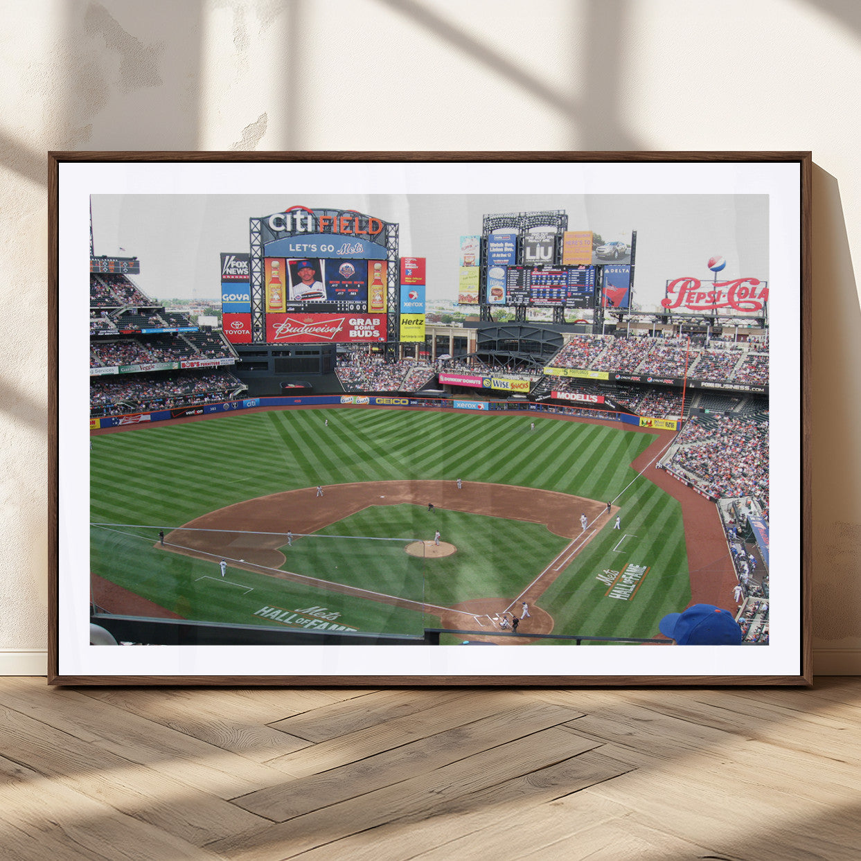 MGC-FP-36x24 - New York Mets Baseball Team Print - Citi Field Baseball Stadium Wall Art Canvas Print