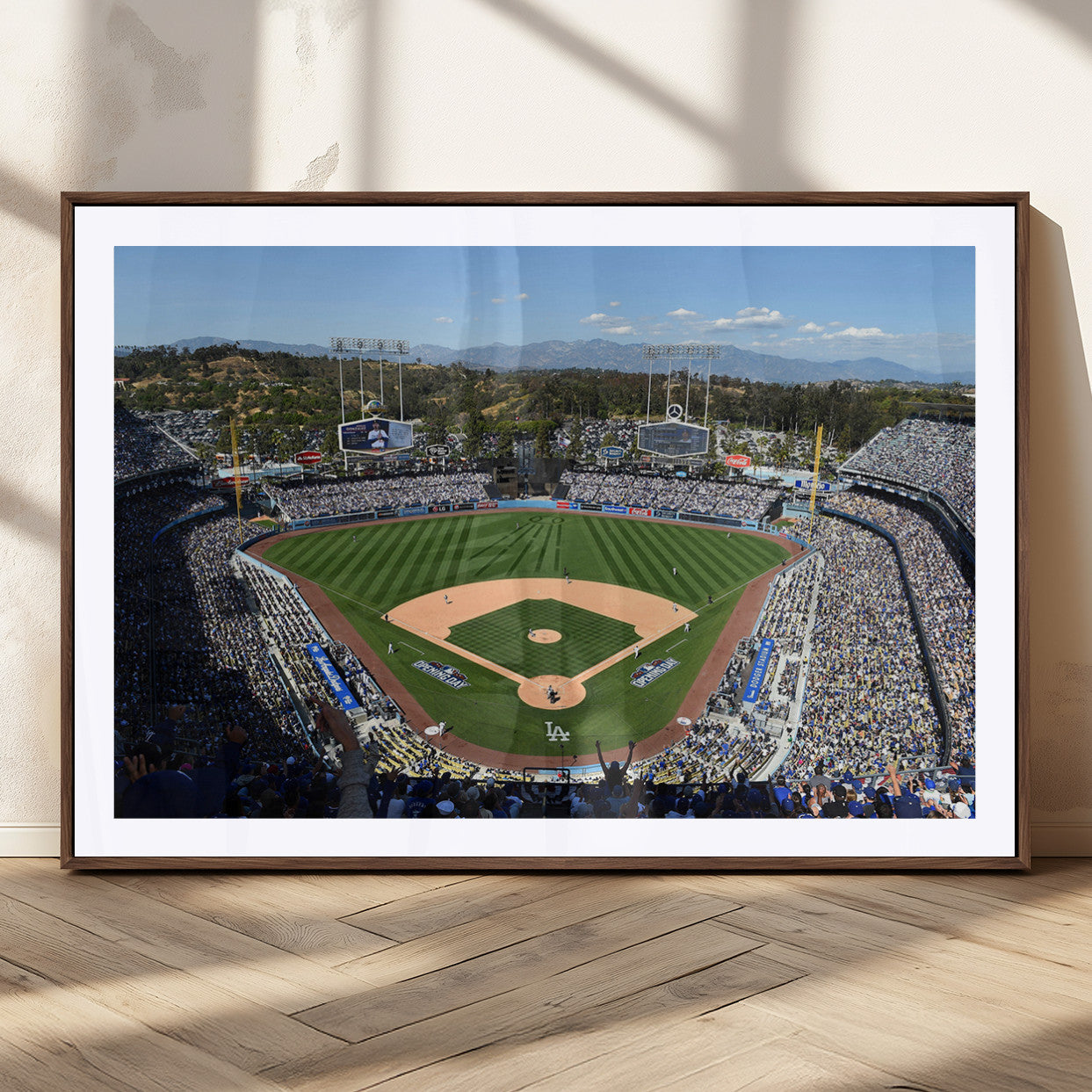 MGC-FP-36x24 - Los Angeles Dodgers Dodger Stadium Wall Art Canvas Print - MLB Baseball Stadium Wall Art Canvas