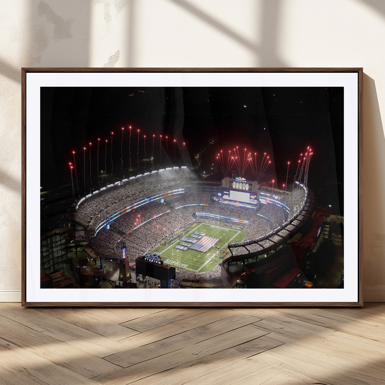 MGC-FP-36x24 - New England Patriots Team Print Wall Art- Foxborough Gillette Stadium Wall Art Canvas Print