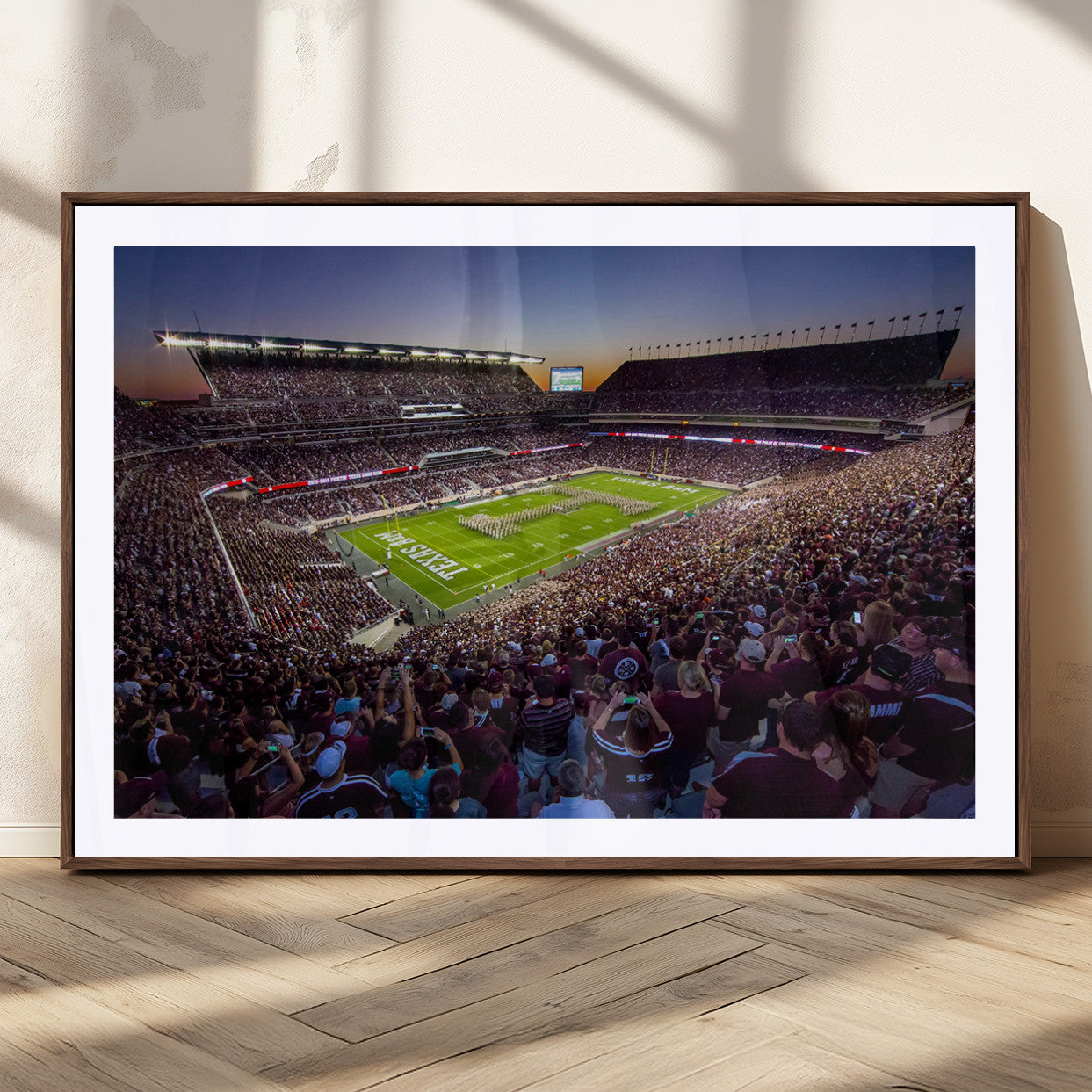 MGC-FP-36x24 - Texas A&M University Aggies Football Team Print - College Station Kyle Field Stadium Wall Art Canvas