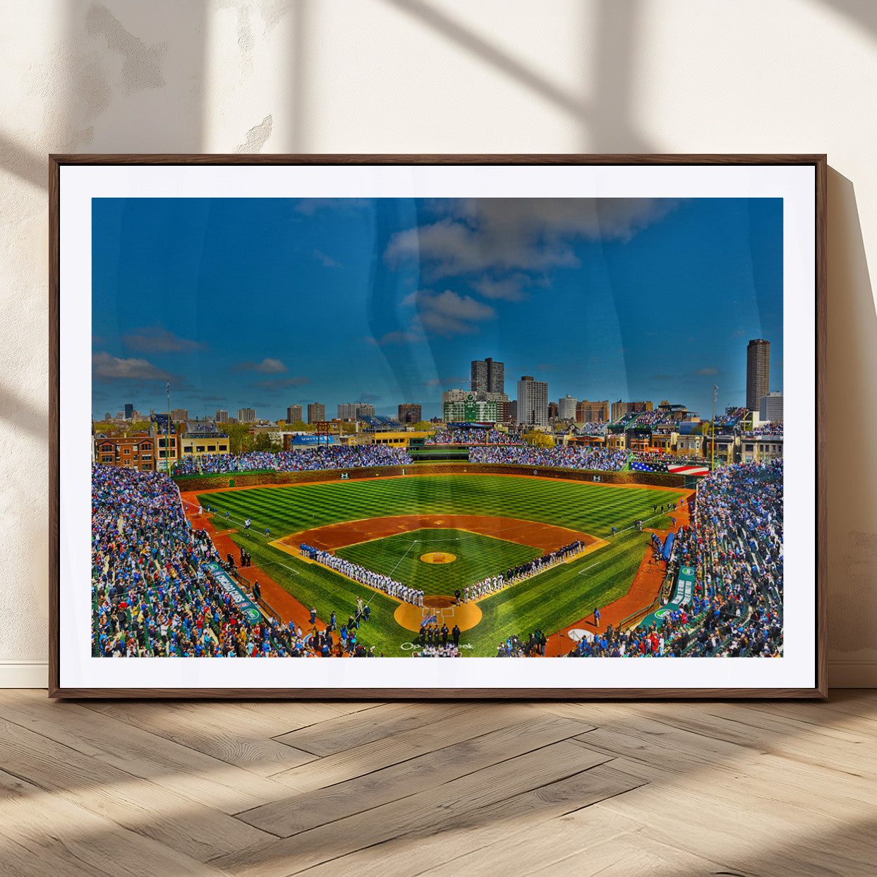 MGC-FP-36x24 - Wrigley Field Chicago Cubs Canvas Wall Art - Iconic Baseball Stadium Print for Sports Lovers - Ready
