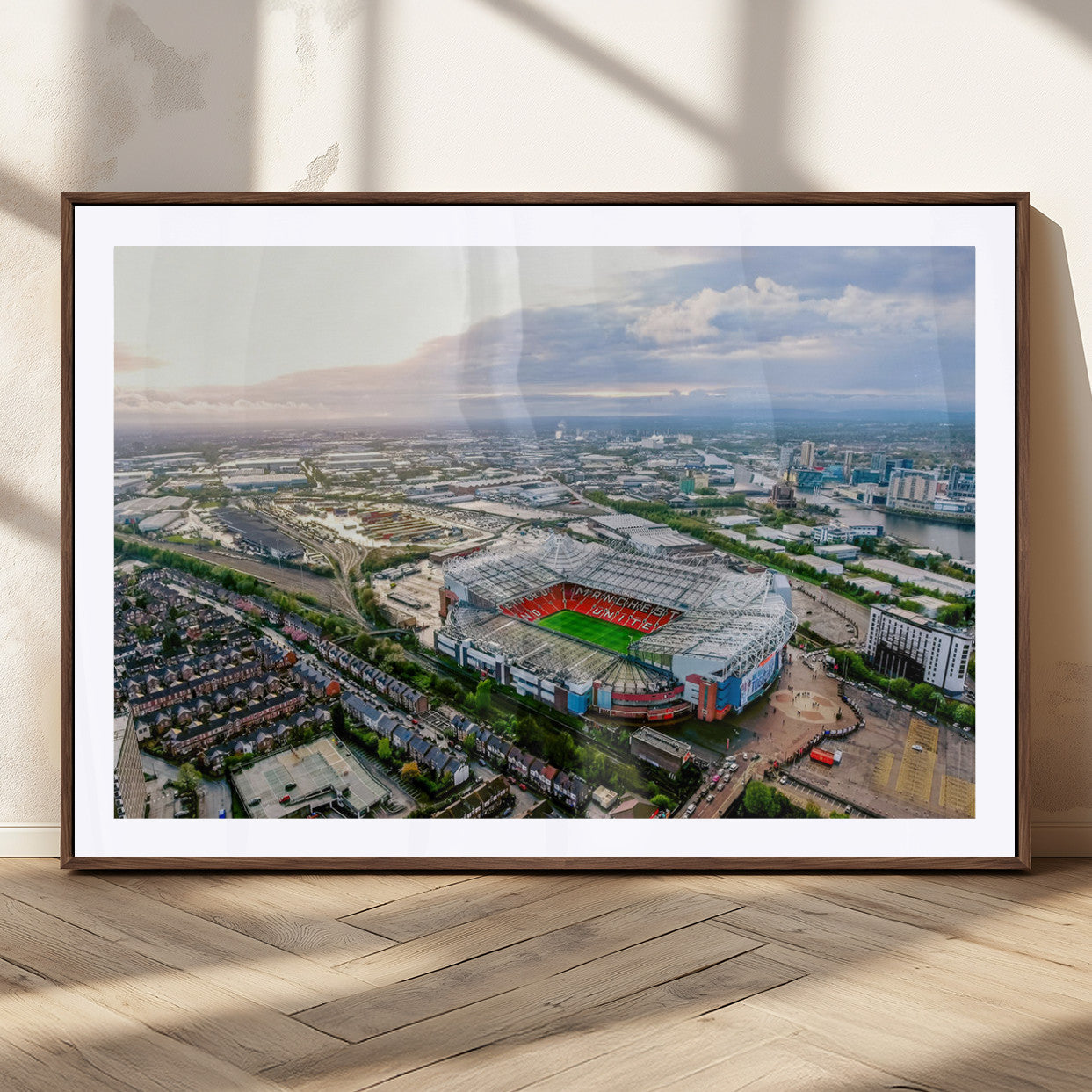 MGC-FP-36x24 - Old Trafford Manchester United Stadium Wall Art Canvas Print - Aerial View Stadium, Old Trafford