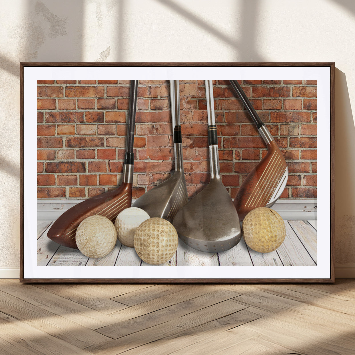 MGC-FP-36x24 - Vintage Golf Ball Wall Art Canvas Print | Golf Decor for Man Cave or Office | Ready to Hang and