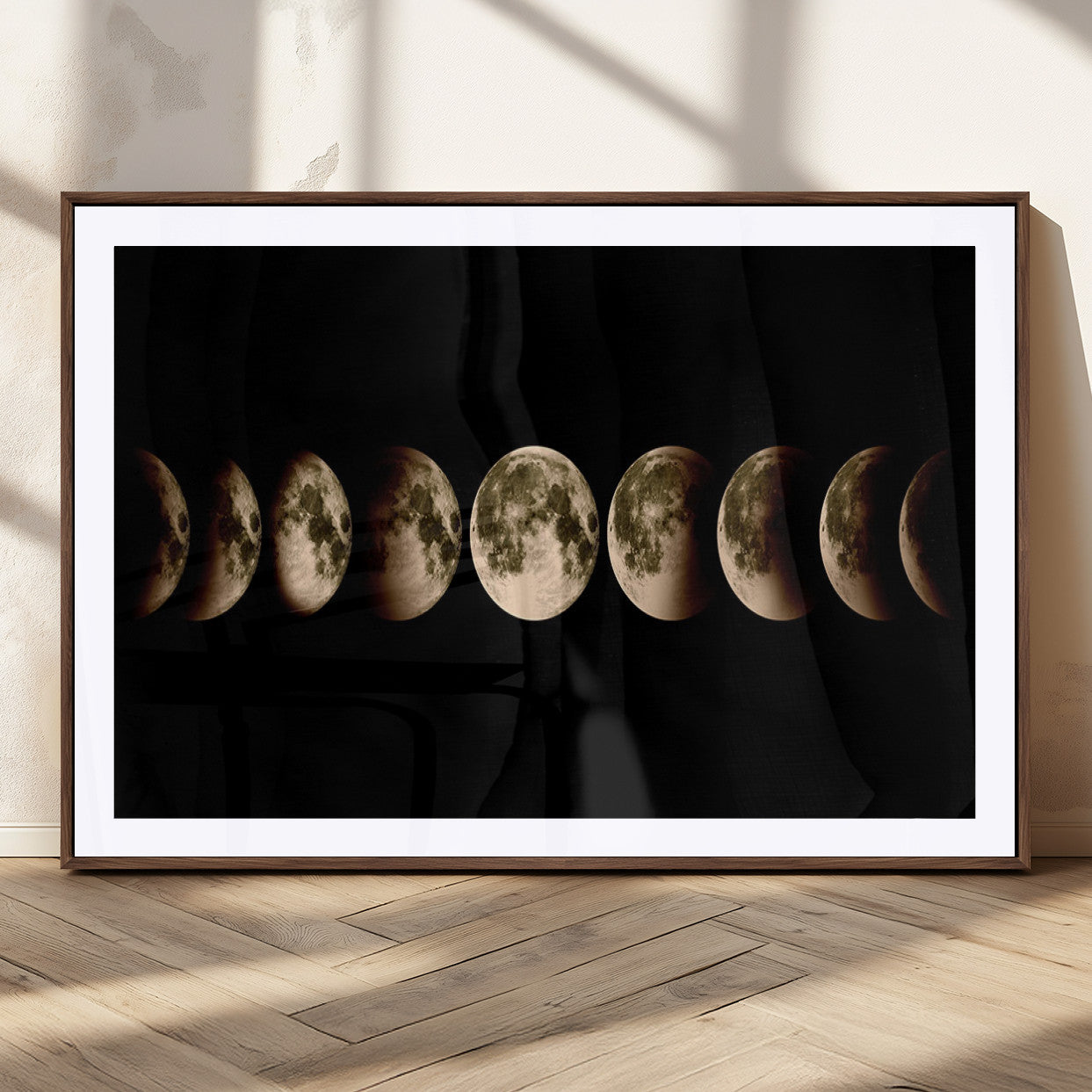 MGC-FP-36x24 - Phases of the Moon Wall Art | Canvas Print for Modern Wall Decor | Ready to Hang and Framed