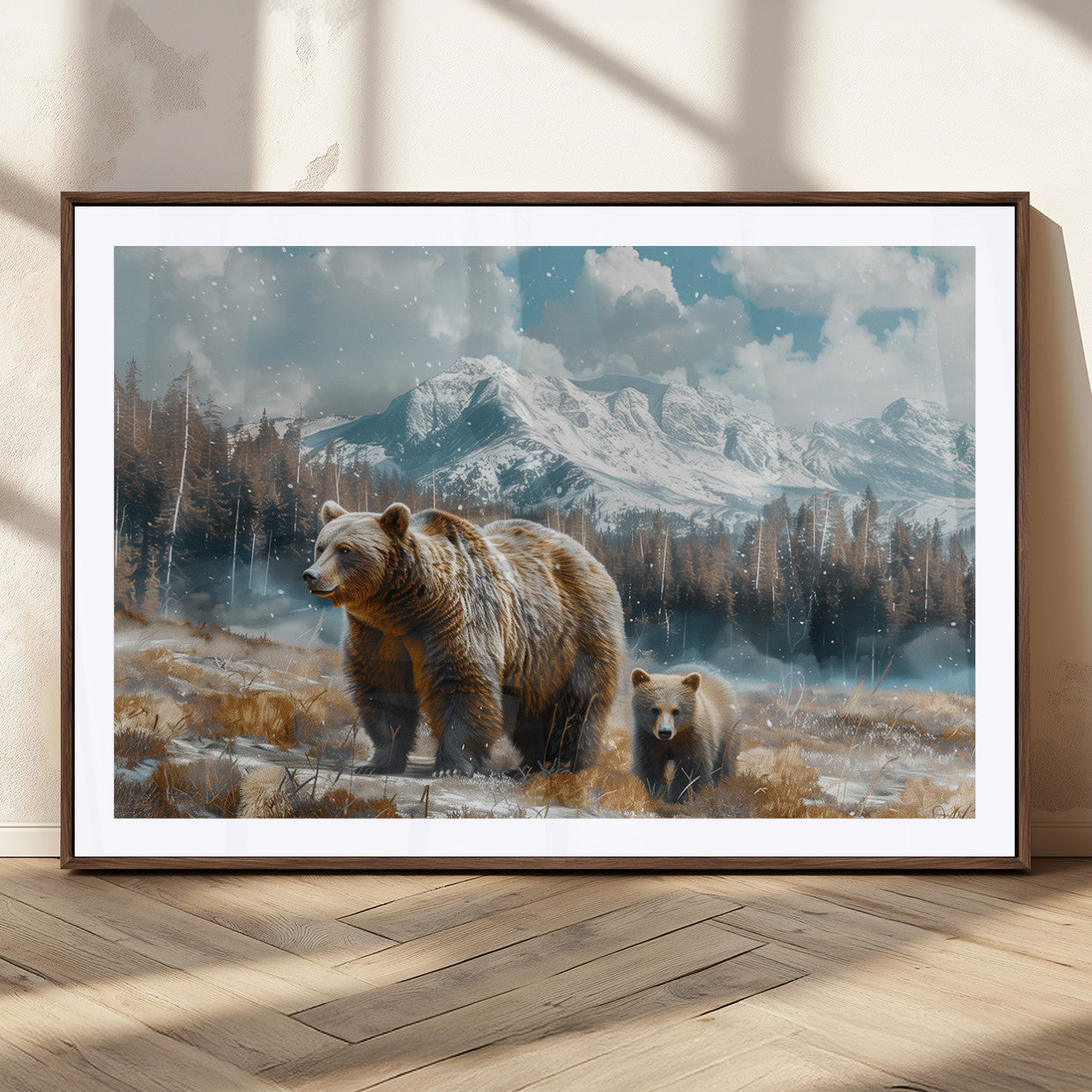 MGC-FP-36x24 - Bear and Baby Bear Wall Art Canvas Print