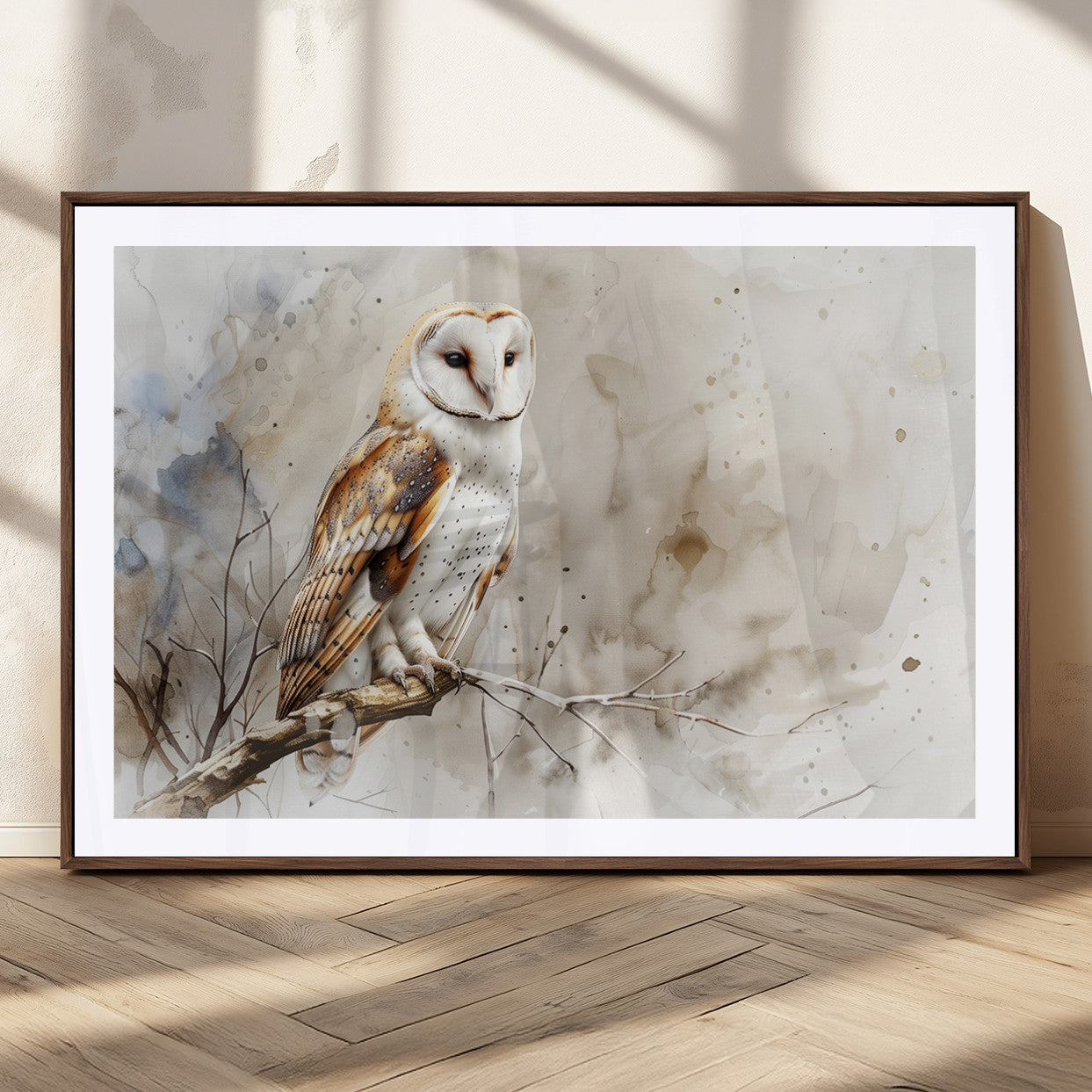 MGC-FP-36x24 - Barn Owl Wall Art | Watercolor Canvas Print | Perfect for Farmhouse Wall Decor | Ready to Hang