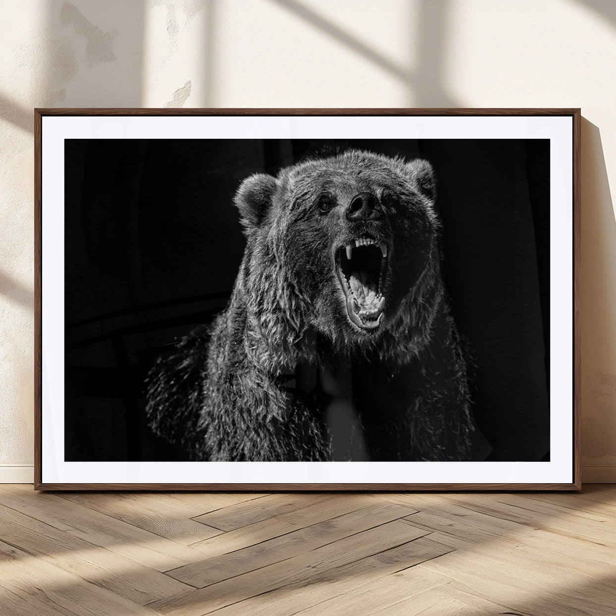 MGC-FP-36x24 - Bear Canvas Print | Wildlife Wall Art for Cabin Decor | Ready to Hang Framed