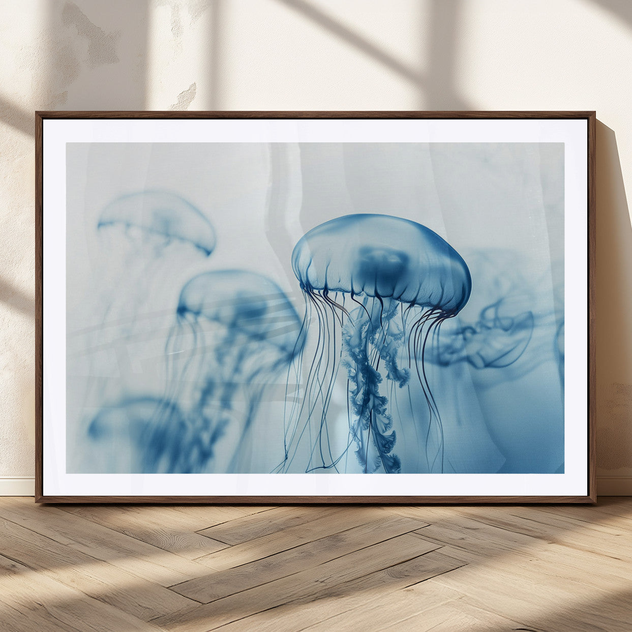 MGC-FP-36x24 - Blue Jellyfish Wall Art Canvas Print