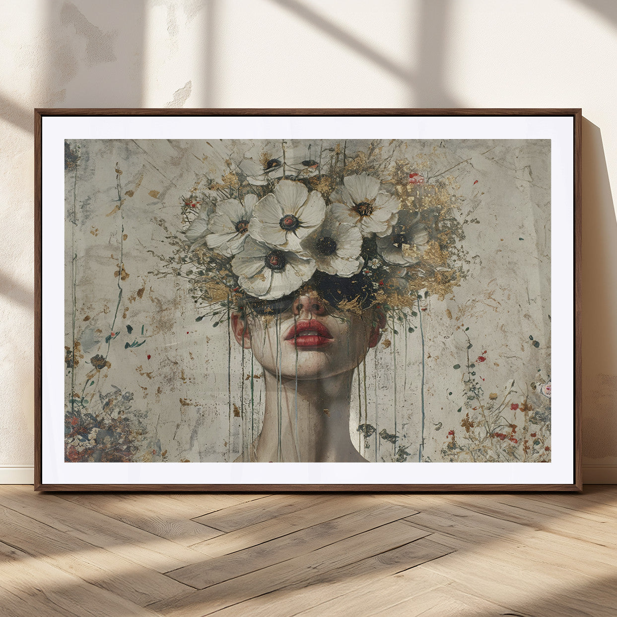 MGC-FP-36x24 - Abstract Floral Women Patel Wall Art Canvas Print