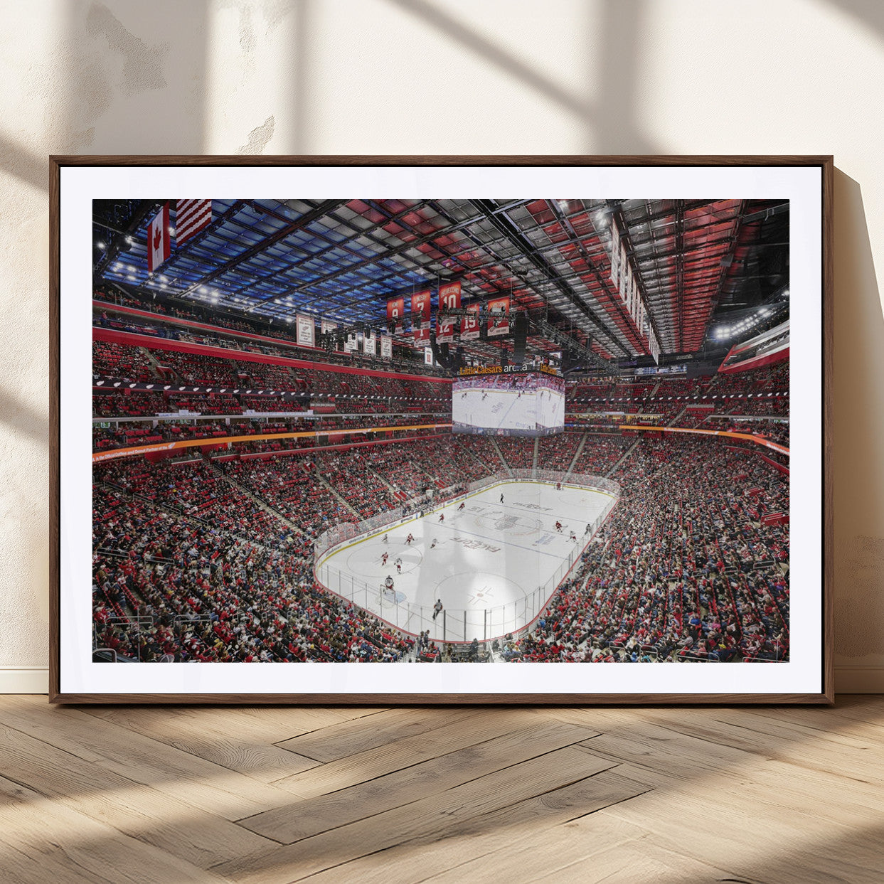 MGC-FP-36x24 - Barton Malow Little Caesars Arena Detroit Wall Art Canvas Print - Detroit Hockey and Basketball