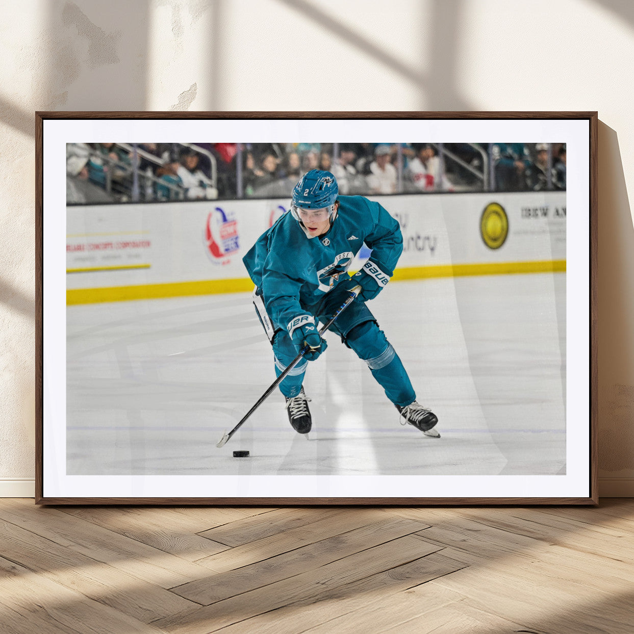 MGC-FP-36x24 - San Jose Sharks Ice Hockey Player Wall Art Canvas Print