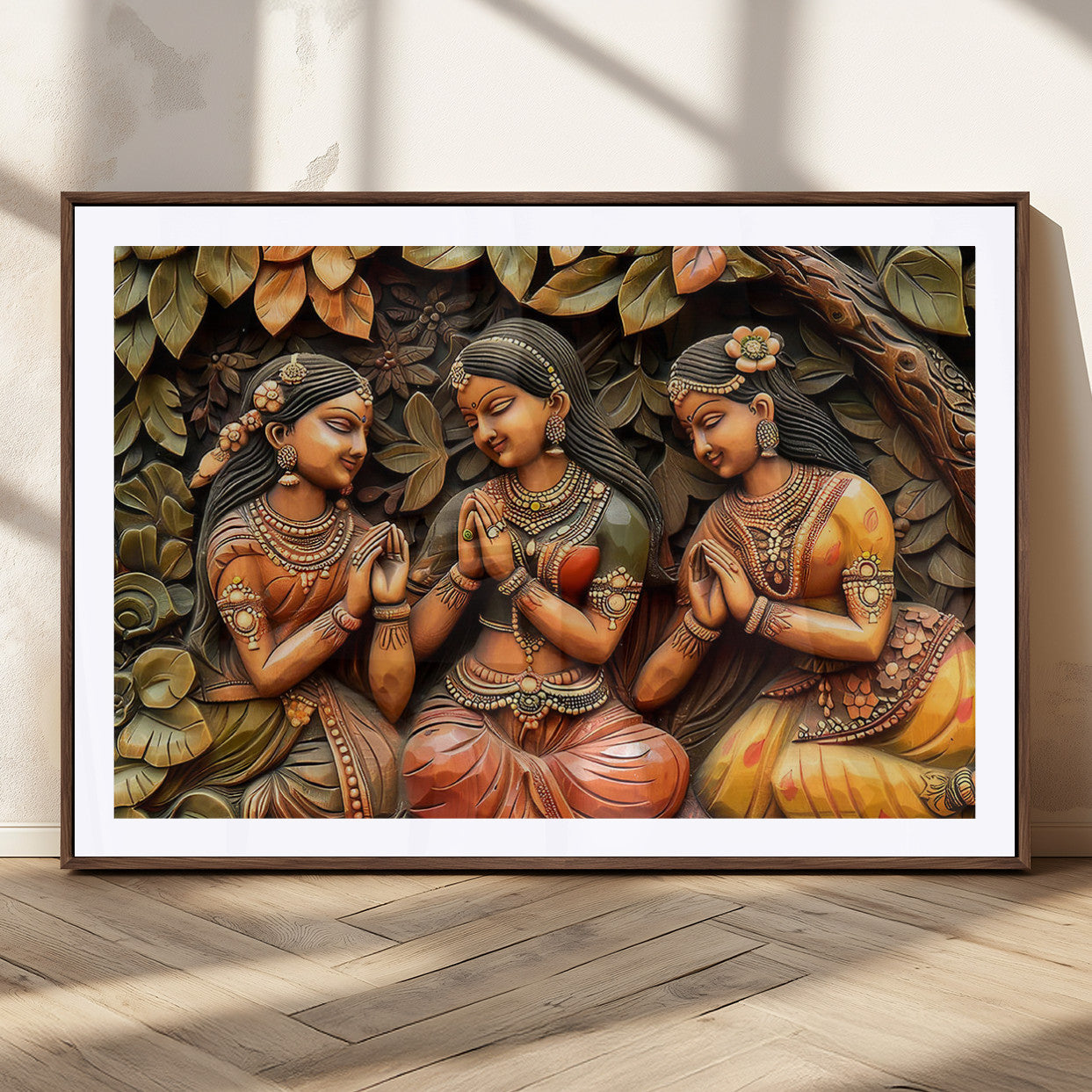 MGC-FP-36x24 - Indian Woman Statue Wall Art Canvas Print