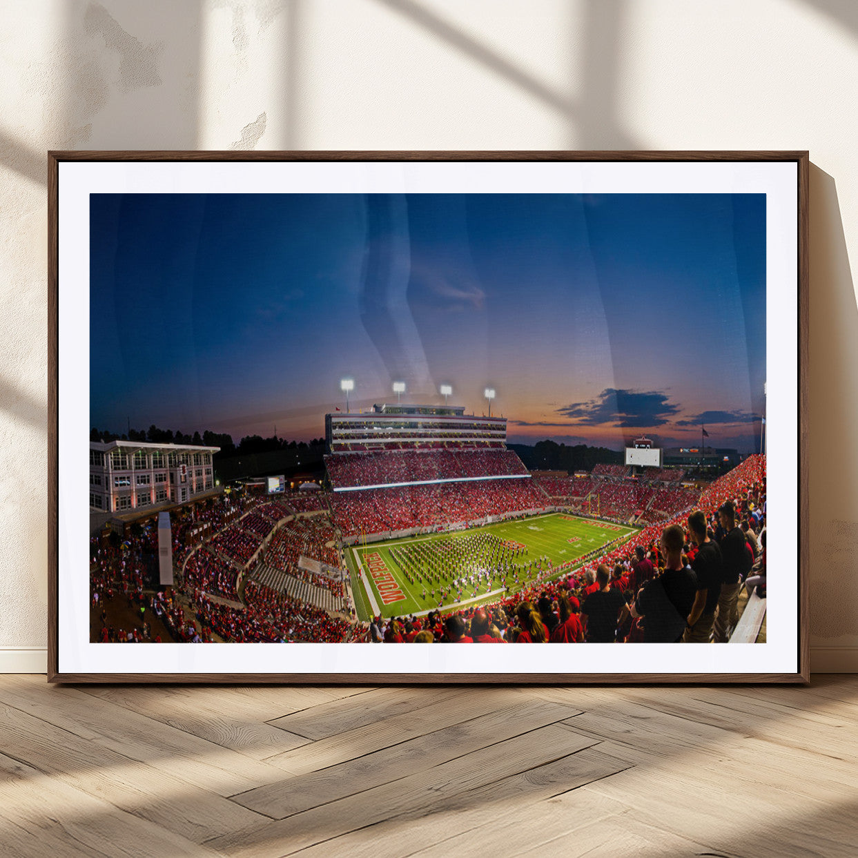 MGC-FP-36x24 - NC State Wolfpack Football Team Print - Raleigh Carter-Finley Stadium Wall Art Canvas Print