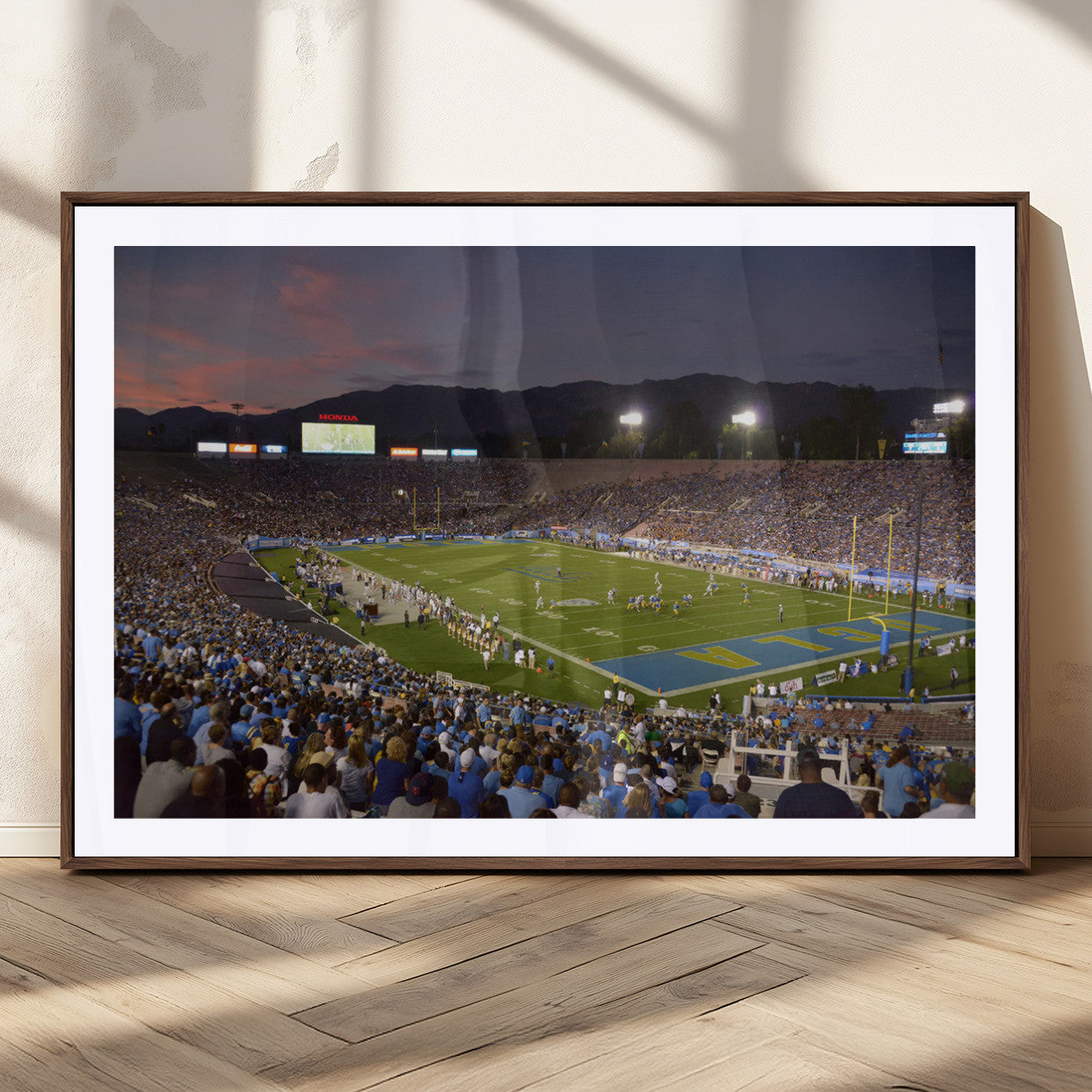 MGC-FP-36x24 - UCLA Bruins Football Team Print - Pasadena Rose Bowl Stadium Wall Art Canvas Print