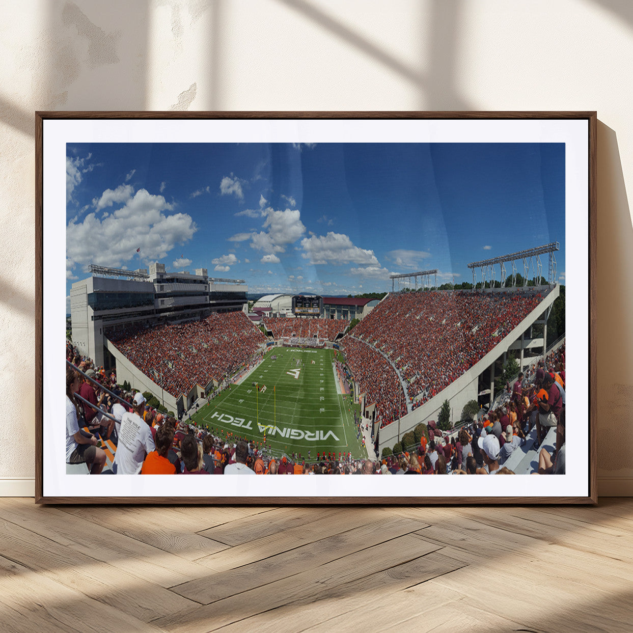 MGC-FP-36x24 - Virginia Tech Hokies Football Team Print - Blacksburg Lane Stadium Wall Art Canvas Print