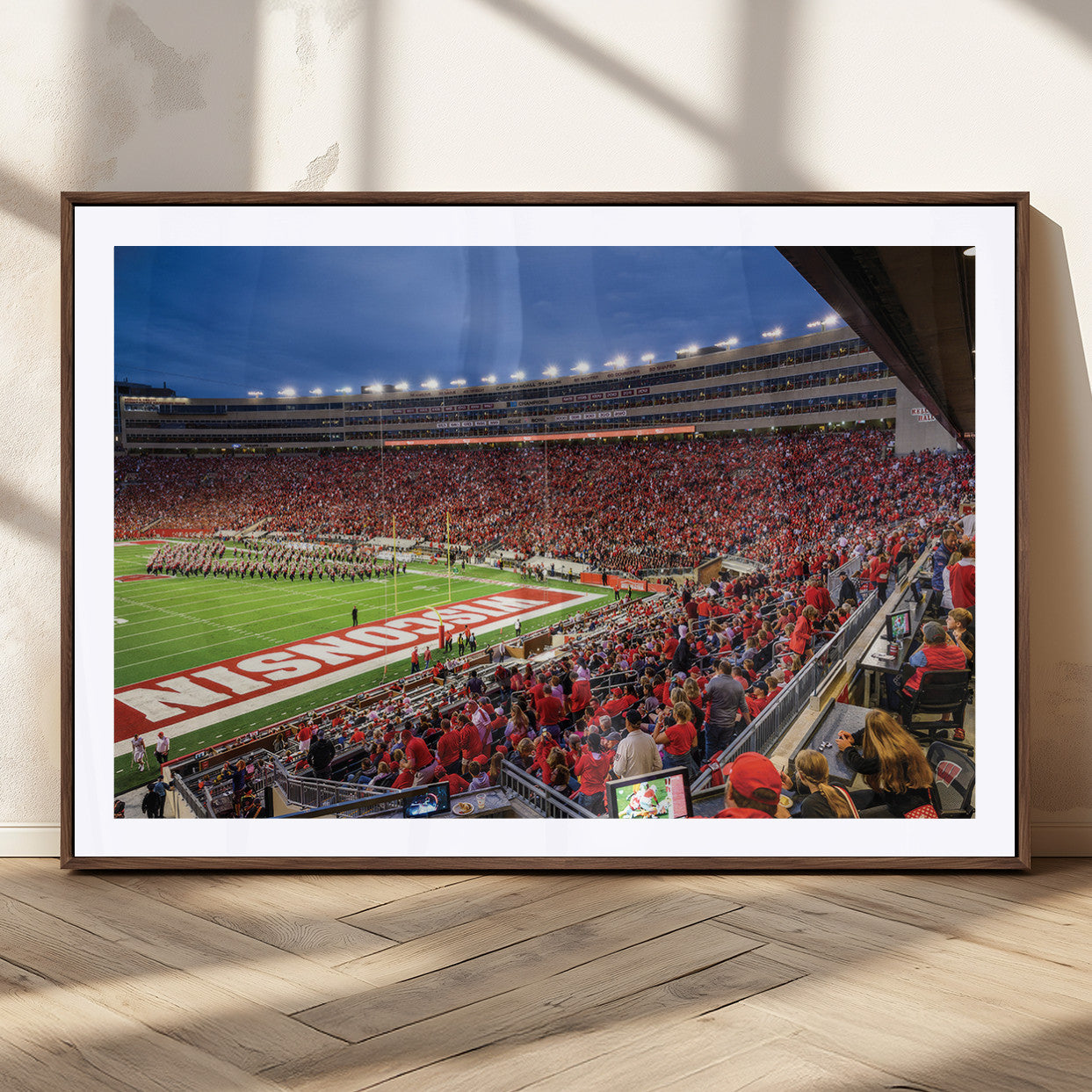 MGC-FP-36x24 - Wisconsin Badgers Football Team Print - Madison Camp Randall Stadium Wall Art, Wisconsin Badgers